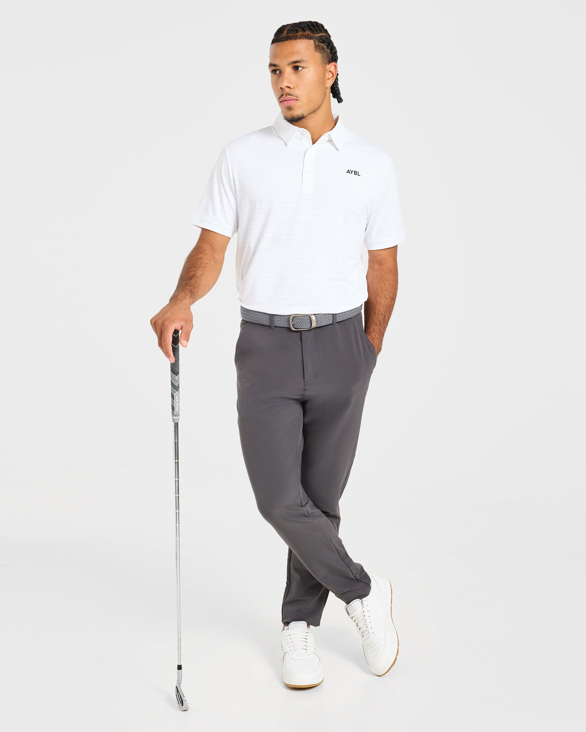 Precision Textured Stripe Polo - Off Wit
