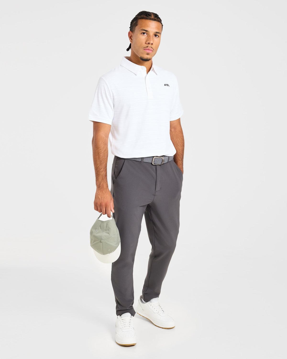 Precision Textured Stripe Polo - Off Wit