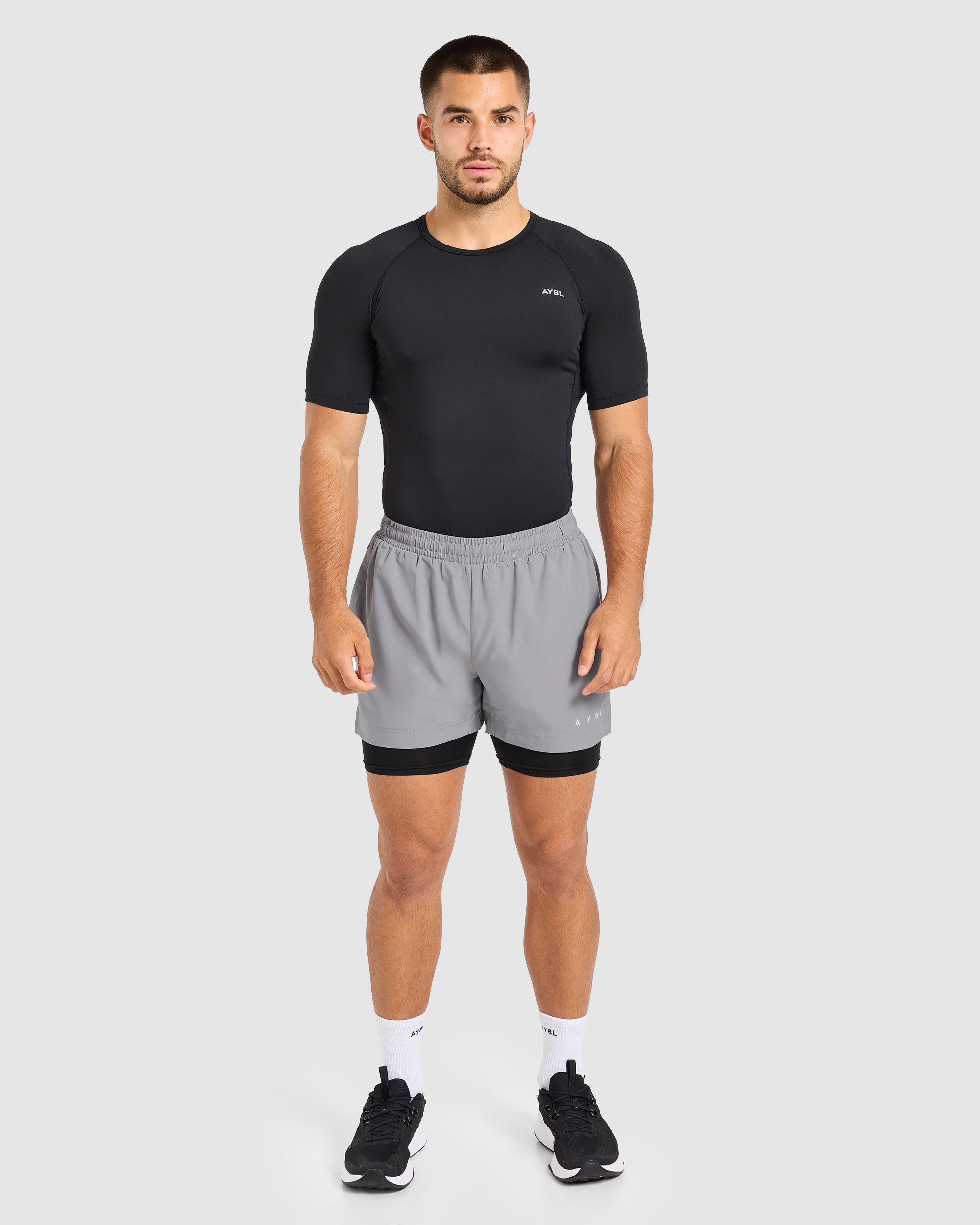 Core 2 in 1 Shorts - Grijs/Zwart