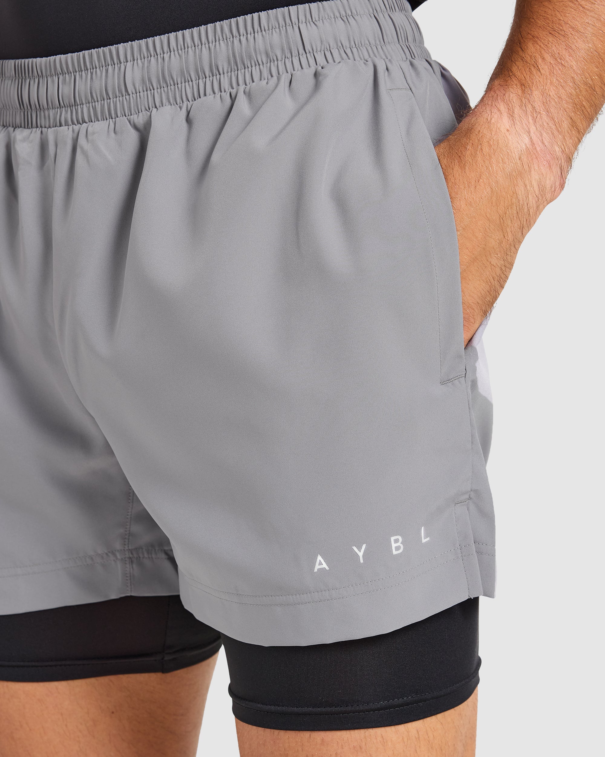 Core 2 in 1 Shorts - Grijs/Zwart
