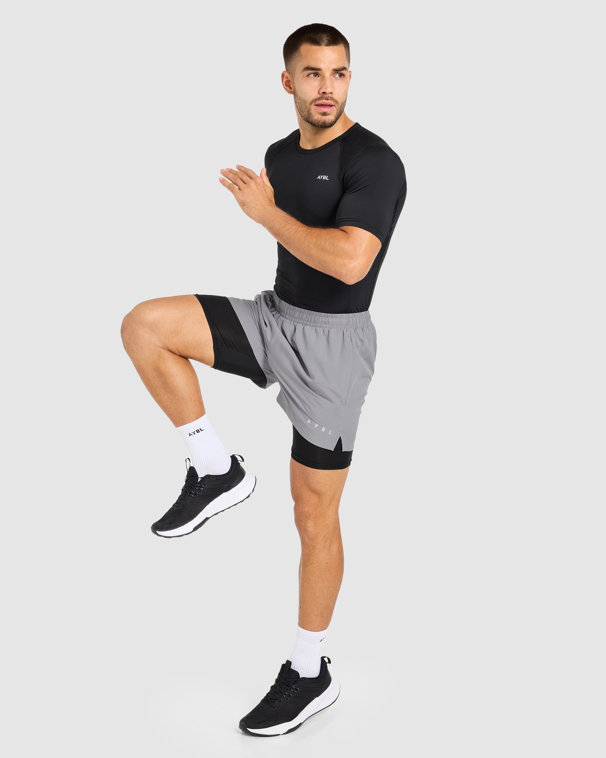 Core 2 in 1 Shorts - Grijs/Zwart