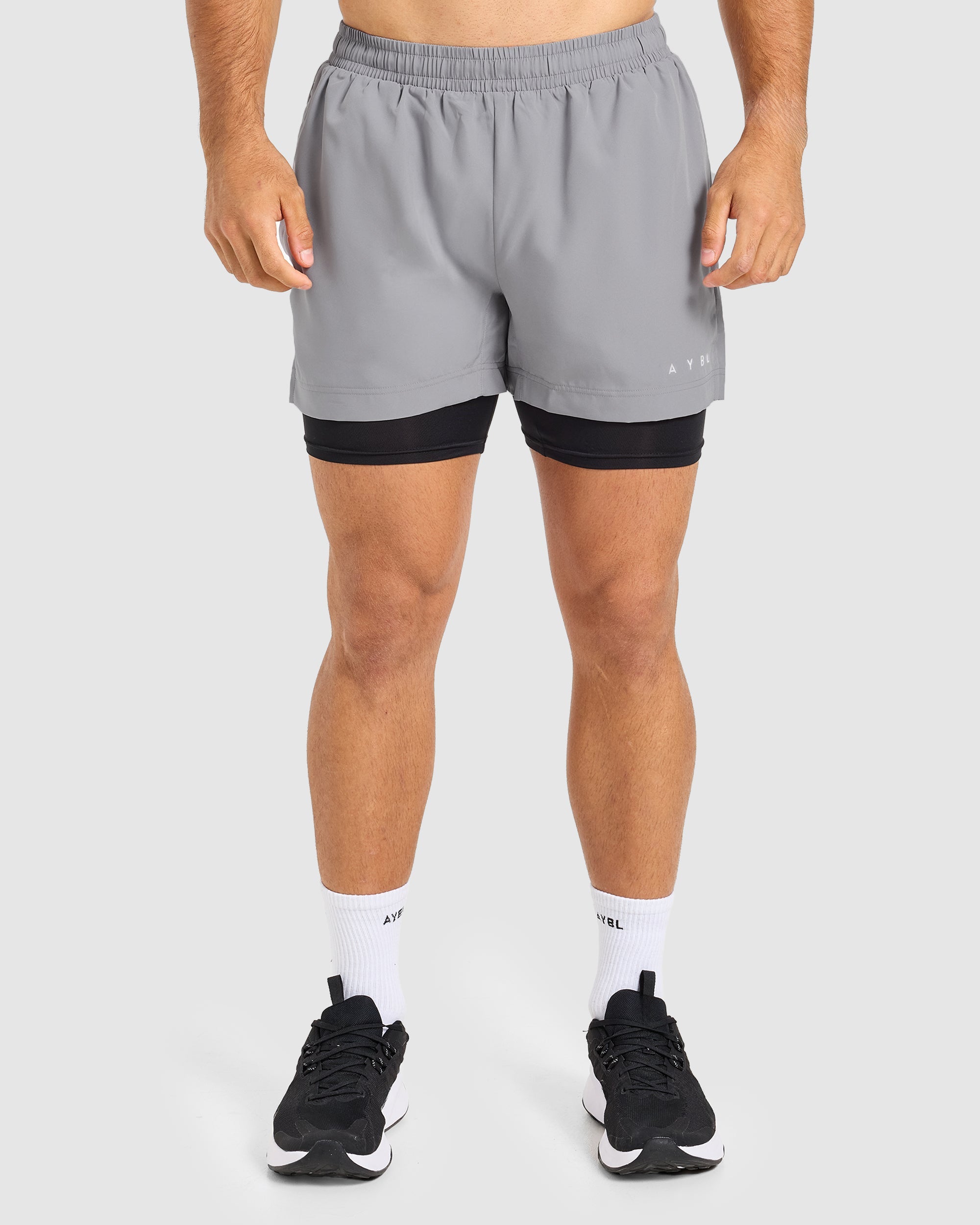 Core 2 in 1 Shorts - Grijs/Zwart
