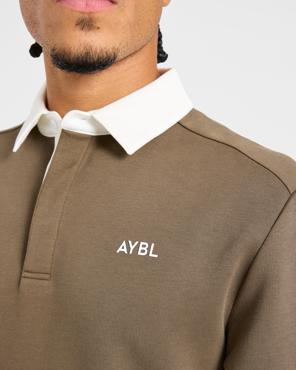 Precision Contrast Collared Pullover - Dark Olive