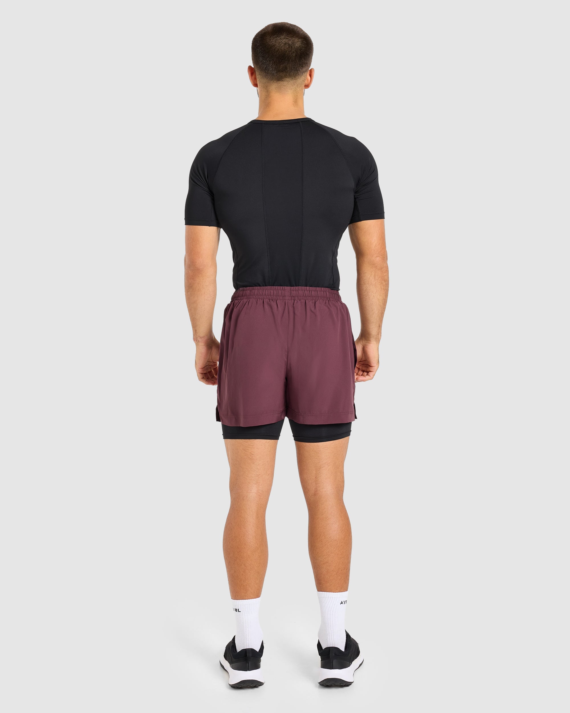 Core 2 in 1 Shorts - Dusty Plum/Zwart