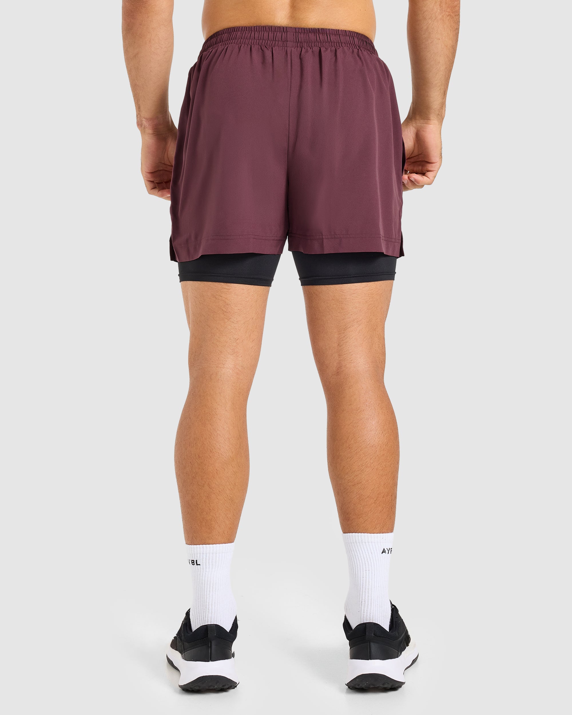 Core 2 in 1 Shorts - Dusty Plum/Zwart
