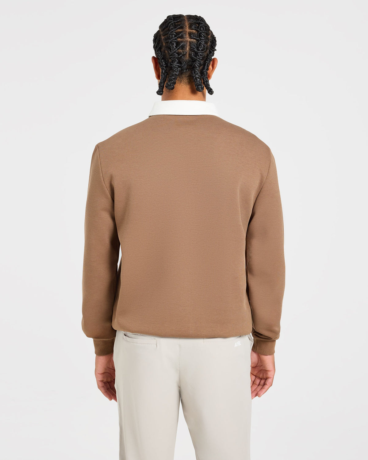 Precision Contrast Collared Pullover - Dark Dune