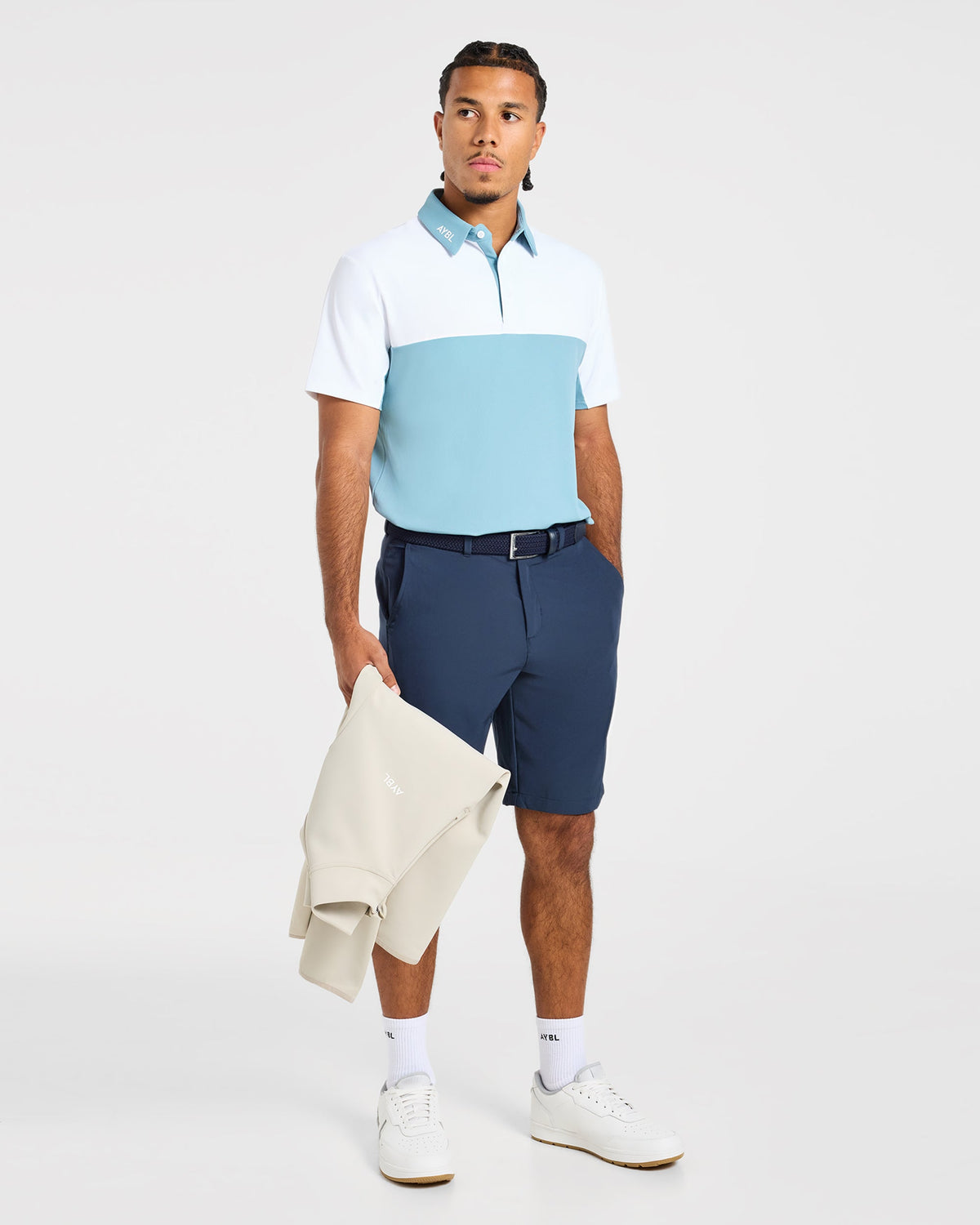 Precision Block Polo - Light Blauw