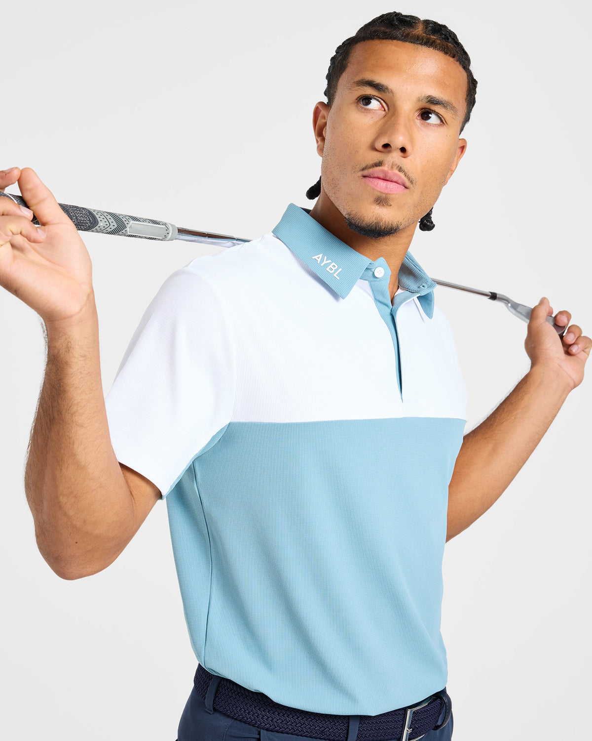 Precision Block Polo - Light Blauw