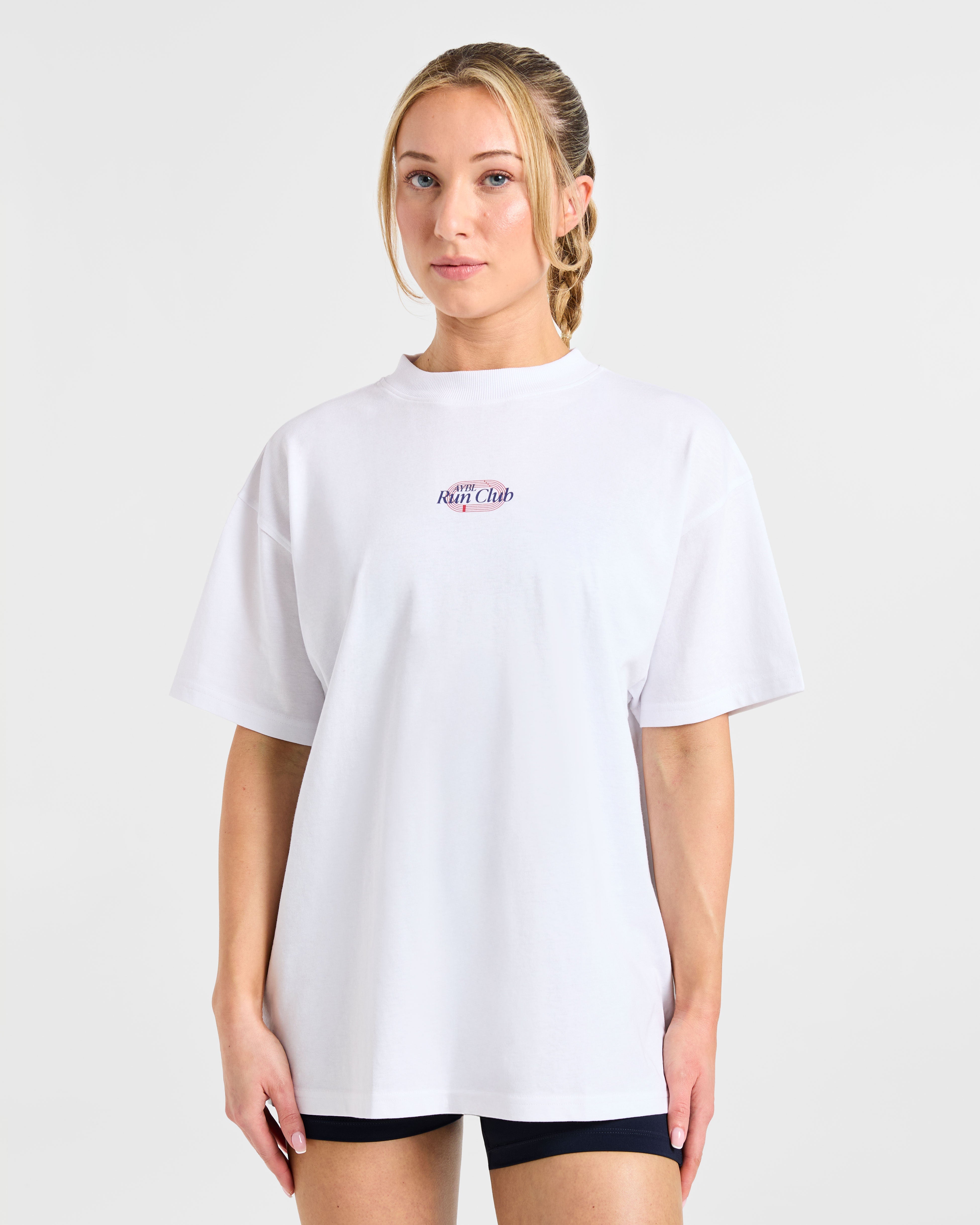 Run Club Oversized  T Shirt - Wit