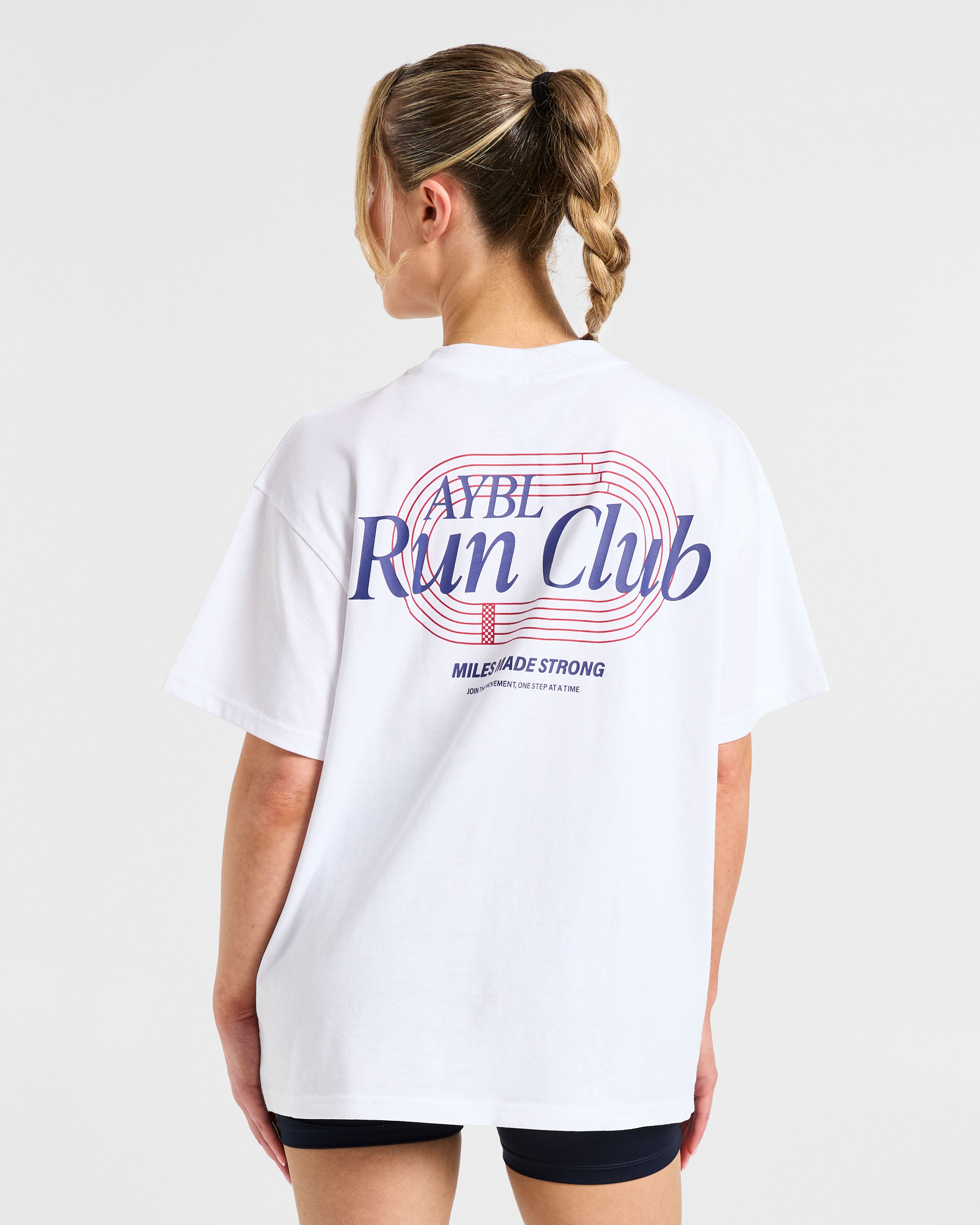 Run Club Oversized  T Shirt - Wit