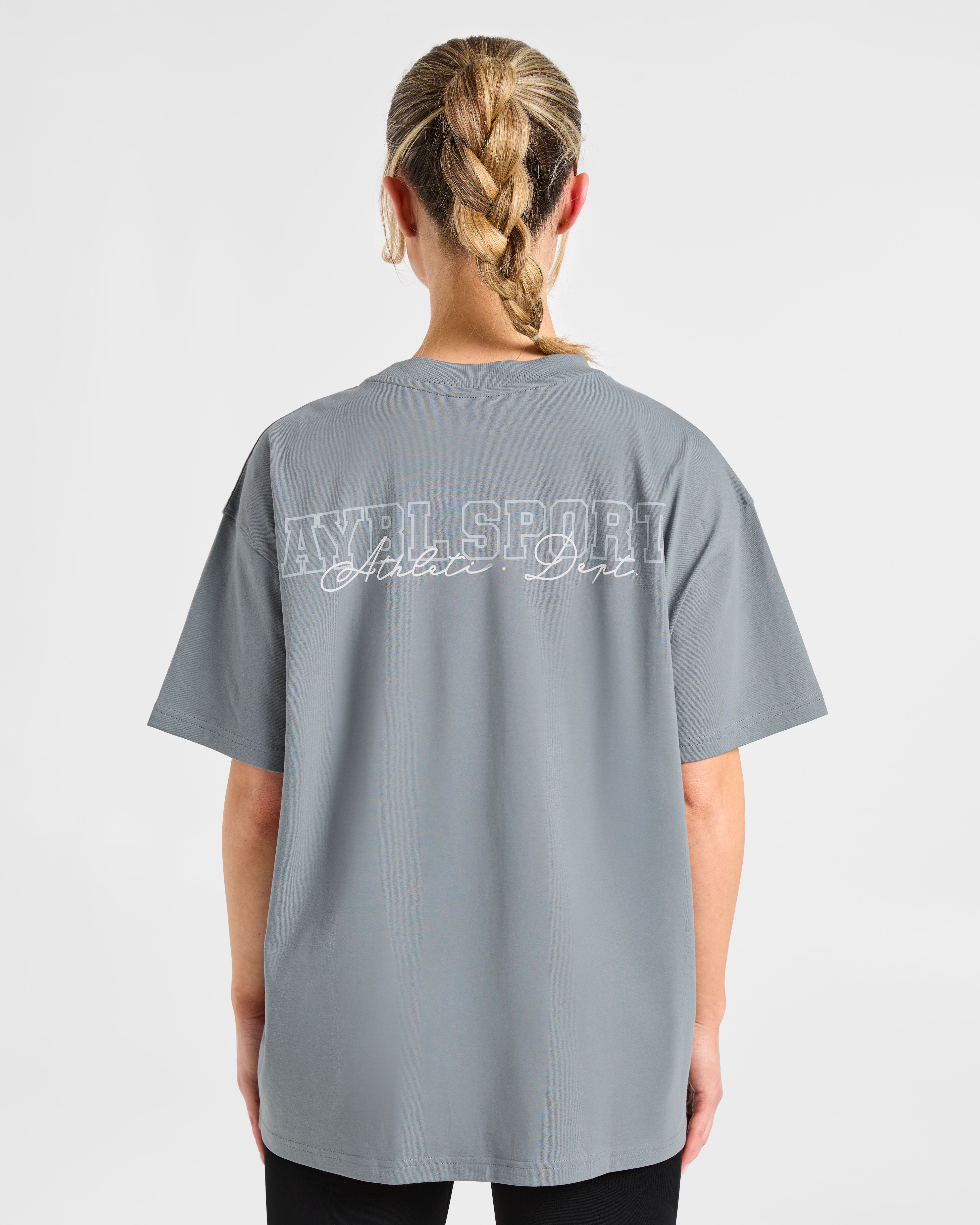Varsity Dept. Oversized T Shirt - Slate Grijs