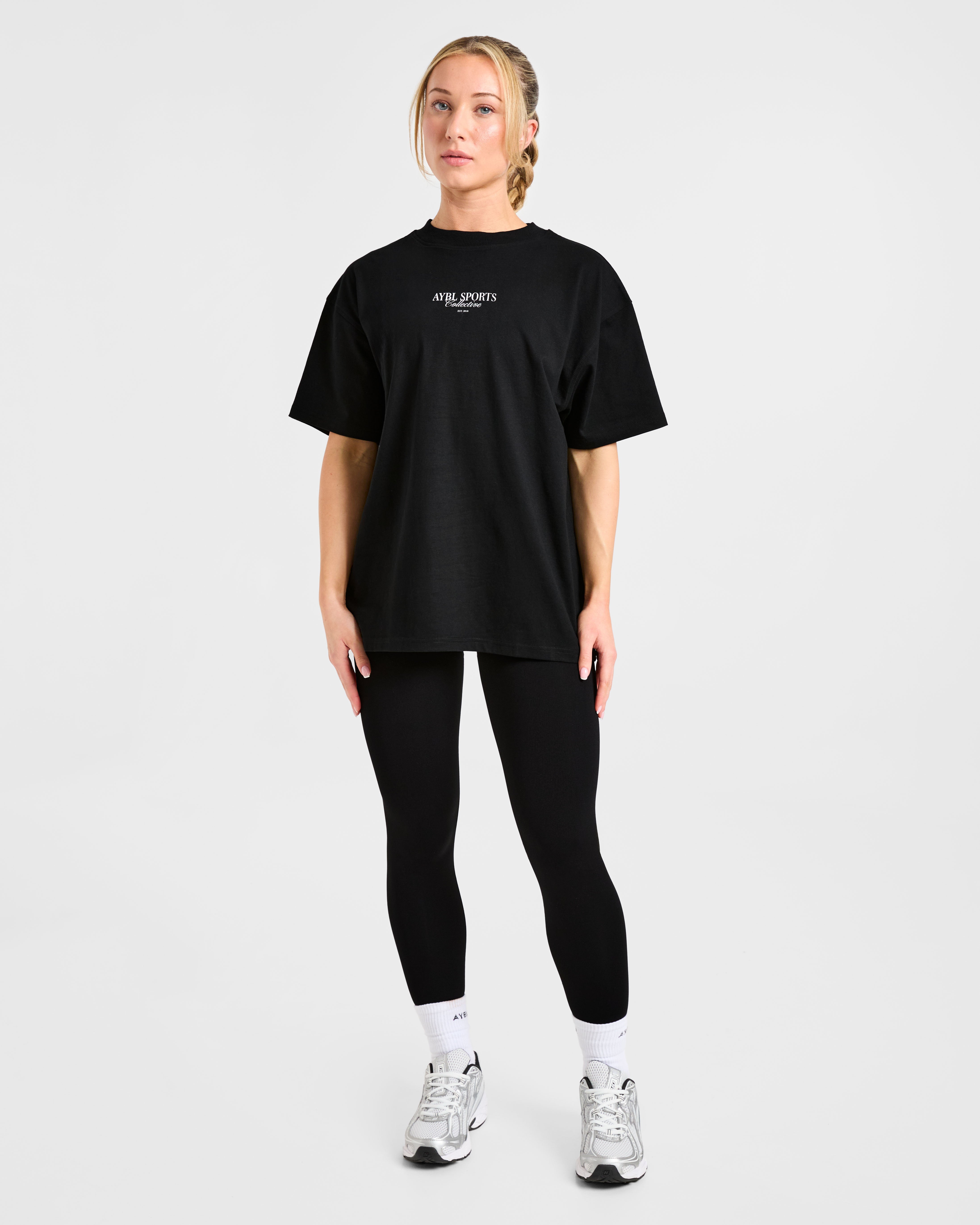 Sports Collective Oversized T Shirt - Zwart