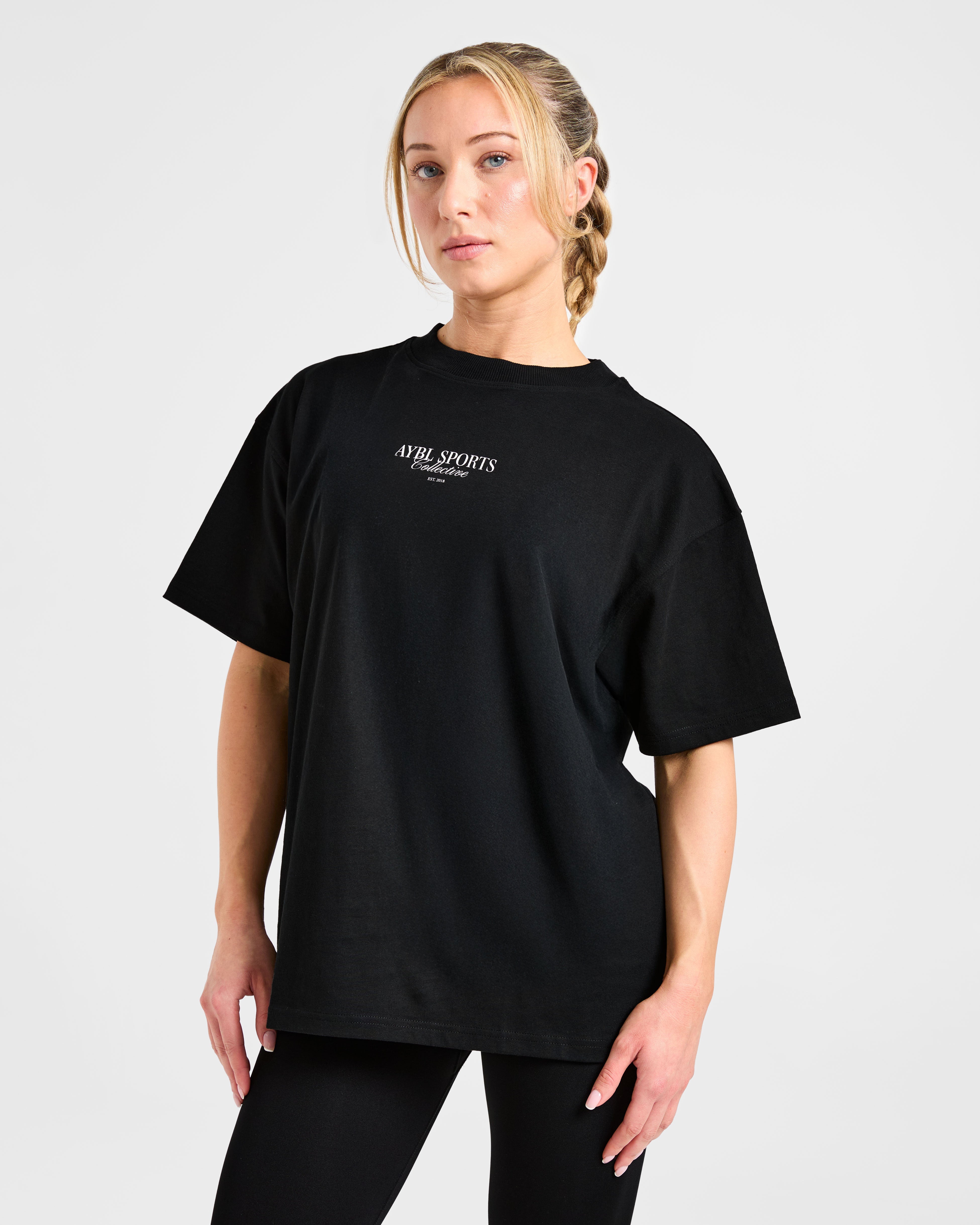Sports Collective Oversized T Shirt - Zwart