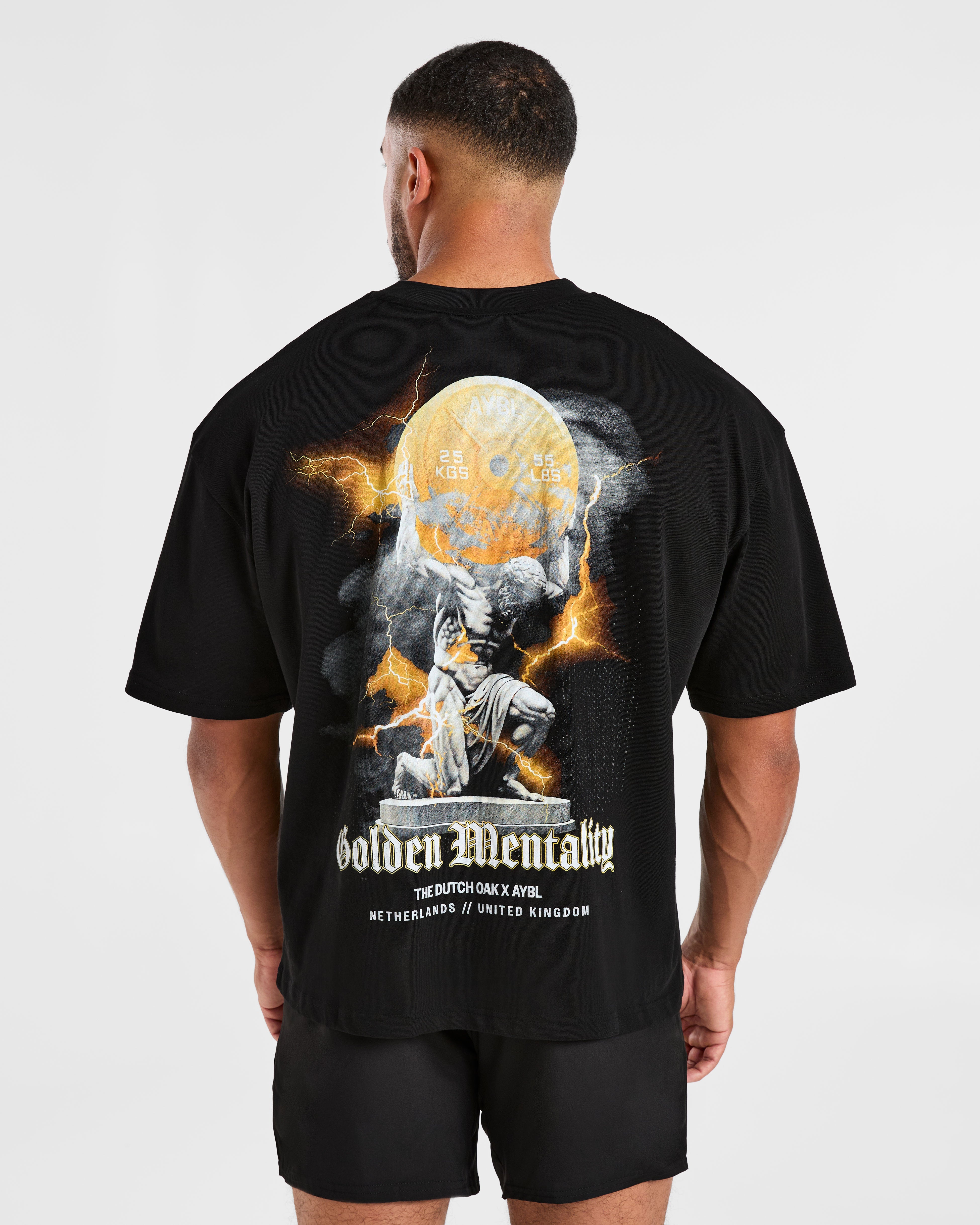 Wesley Vissers x Golden Mentality Oversized T Shirt - Zwart