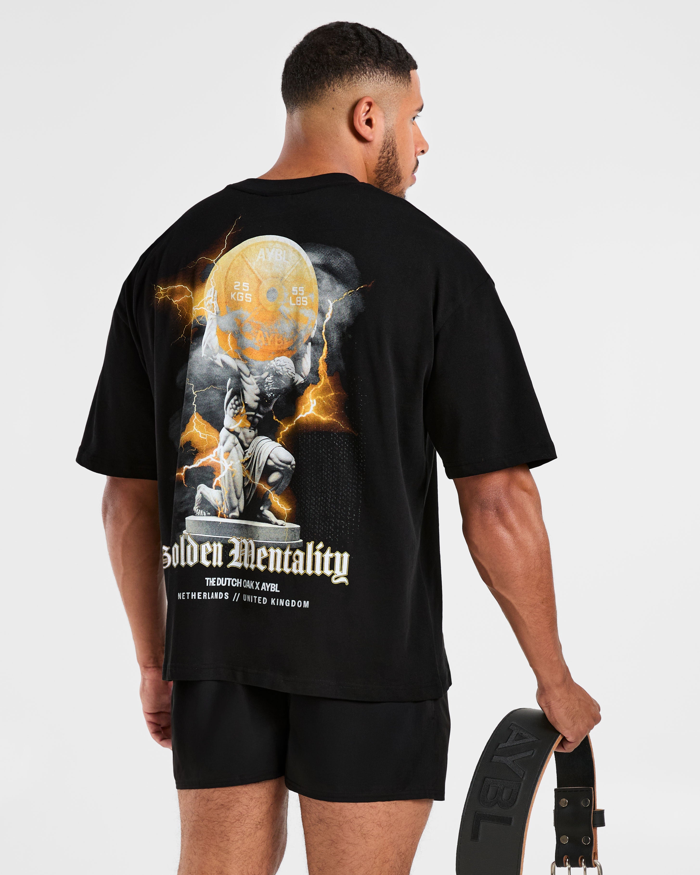 Wesley Vissers x Golden Mentality Oversized T Shirt - Zwart