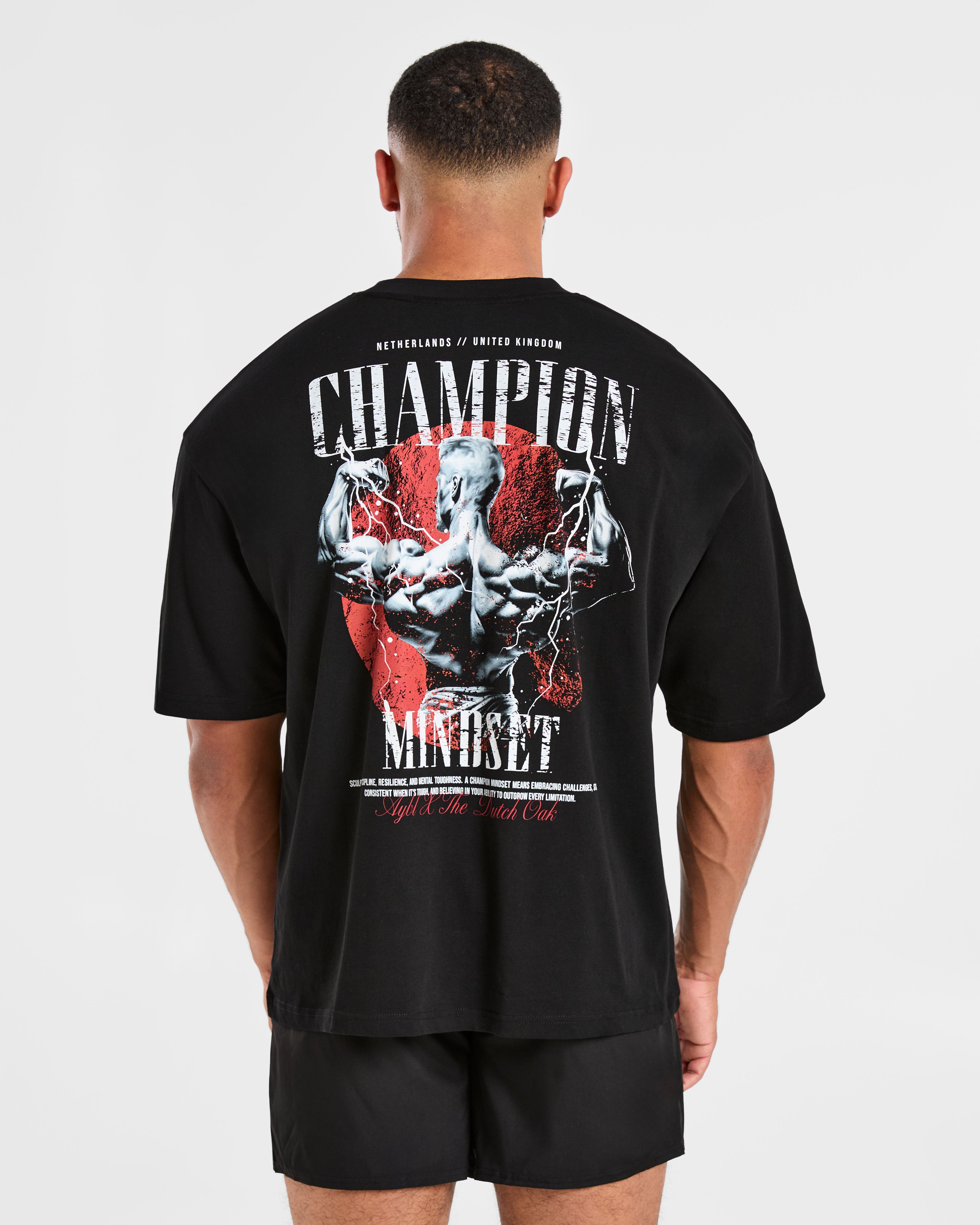 Wesley Vissers x Champion Mindset Oversized T Shirt - Zwart