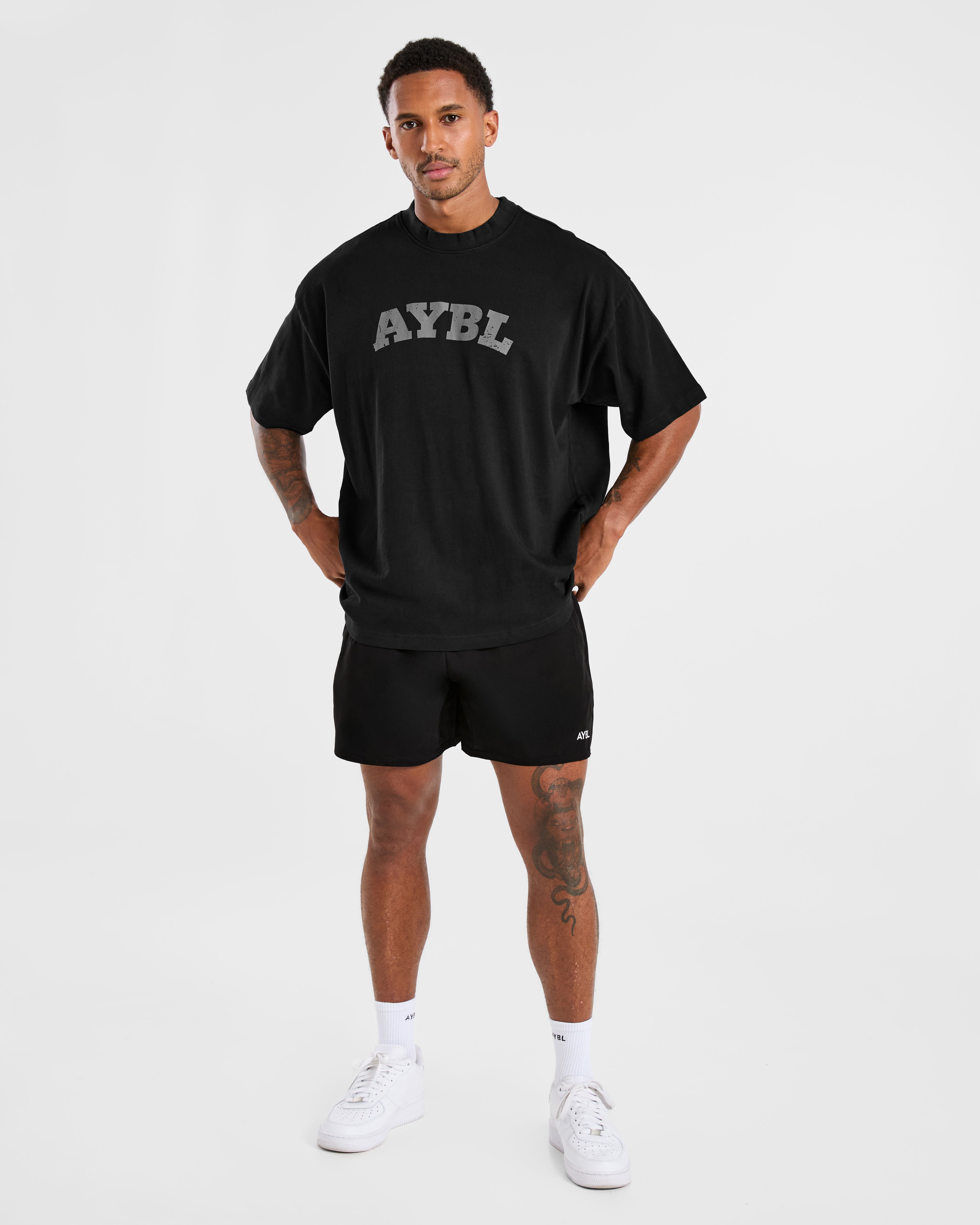 Elite Oversized T Shirt- Zwart/Charcoal