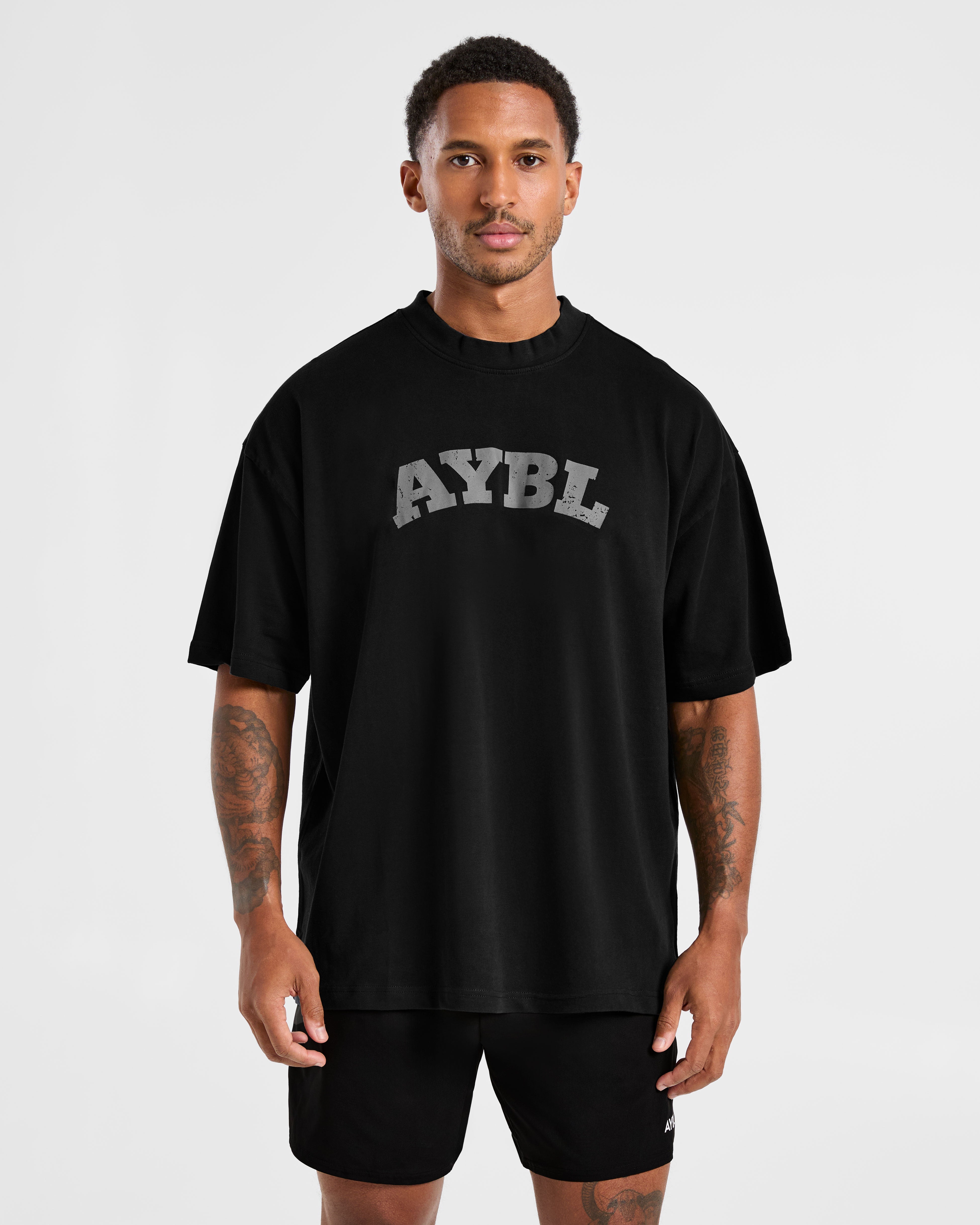 Elite Oversized T Shirt- Zwart/Charcoal