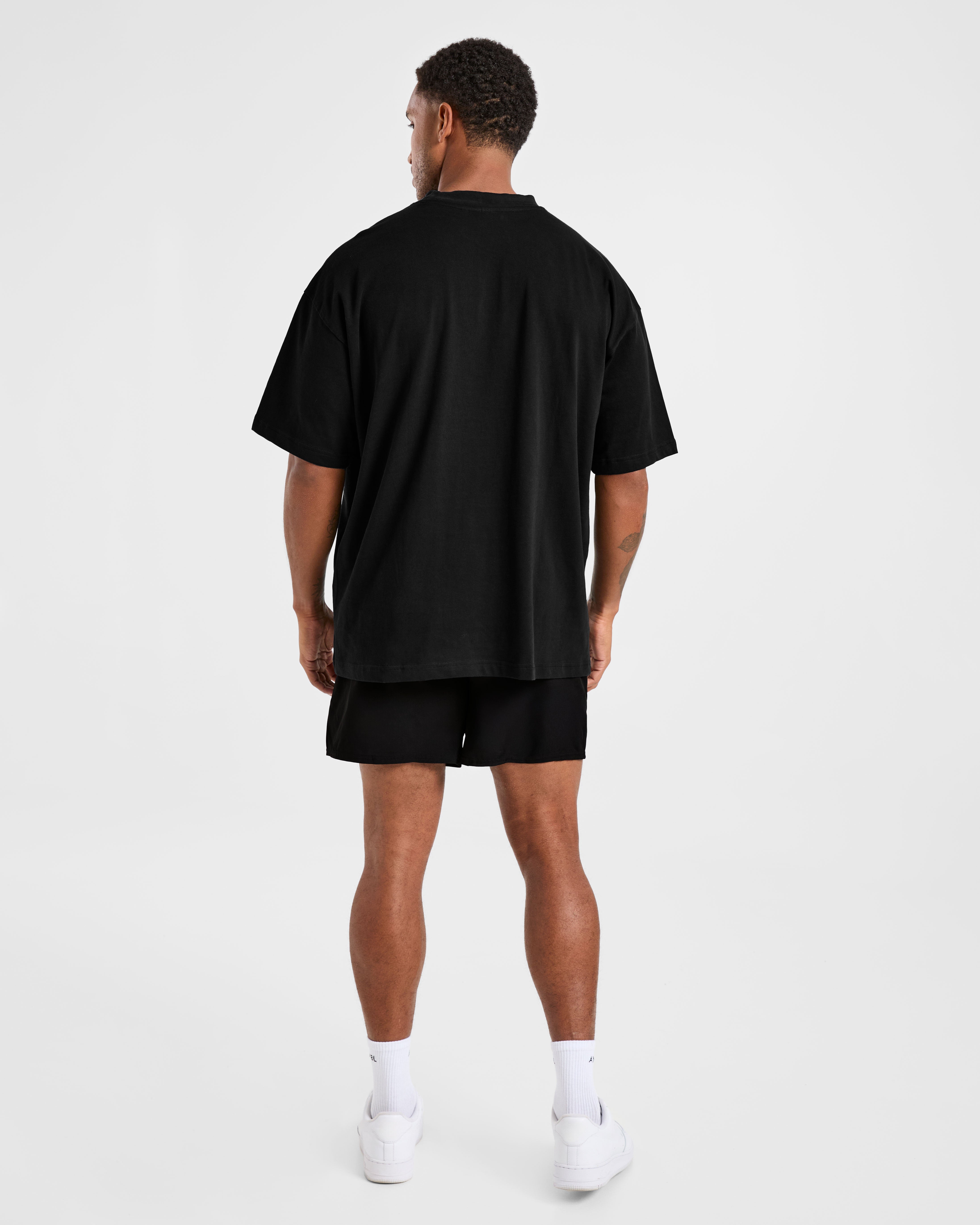 Elite Oversized T Shirt- Zwart/Charcoal