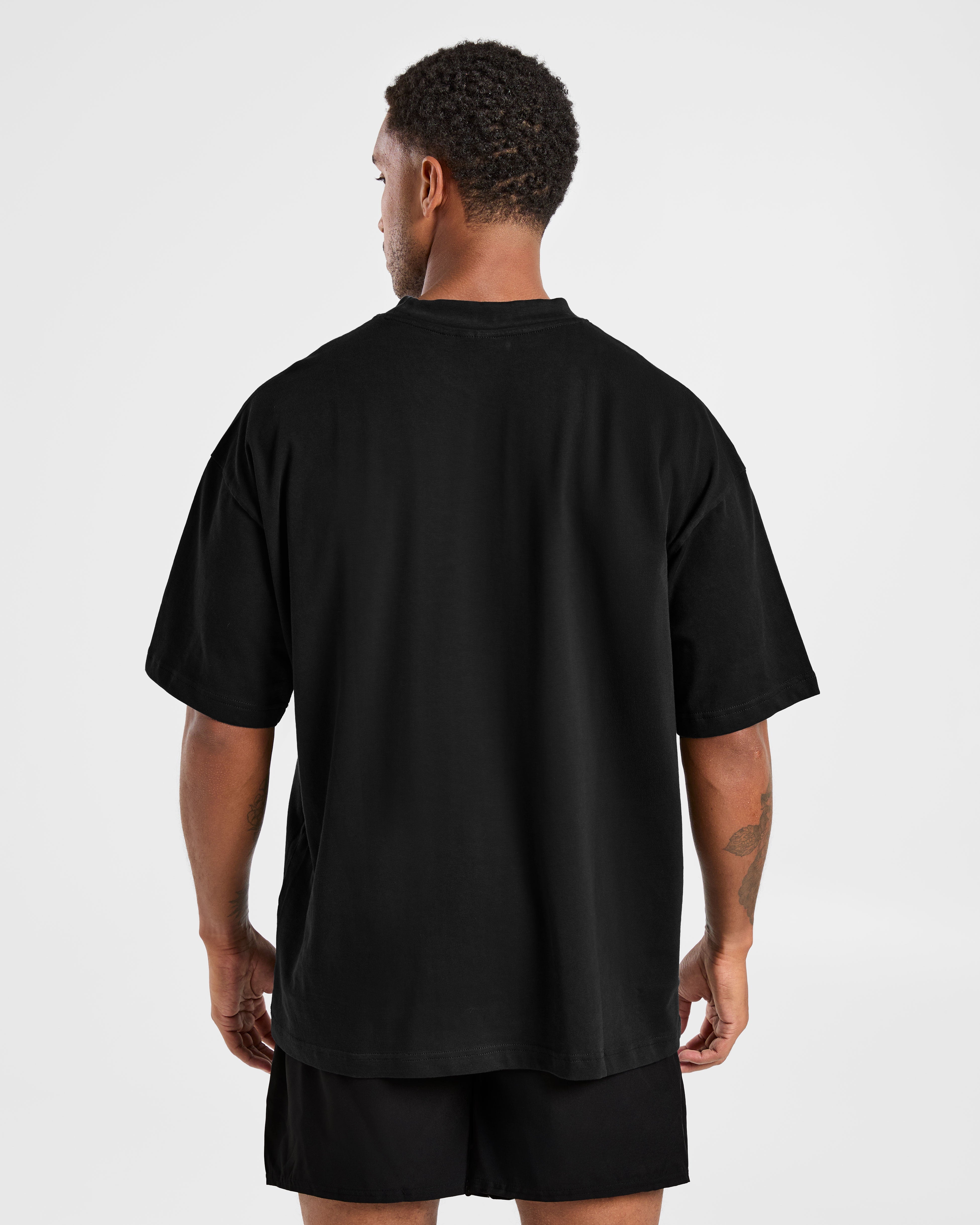 Elite Oversized T Shirt- Zwart/Charcoal