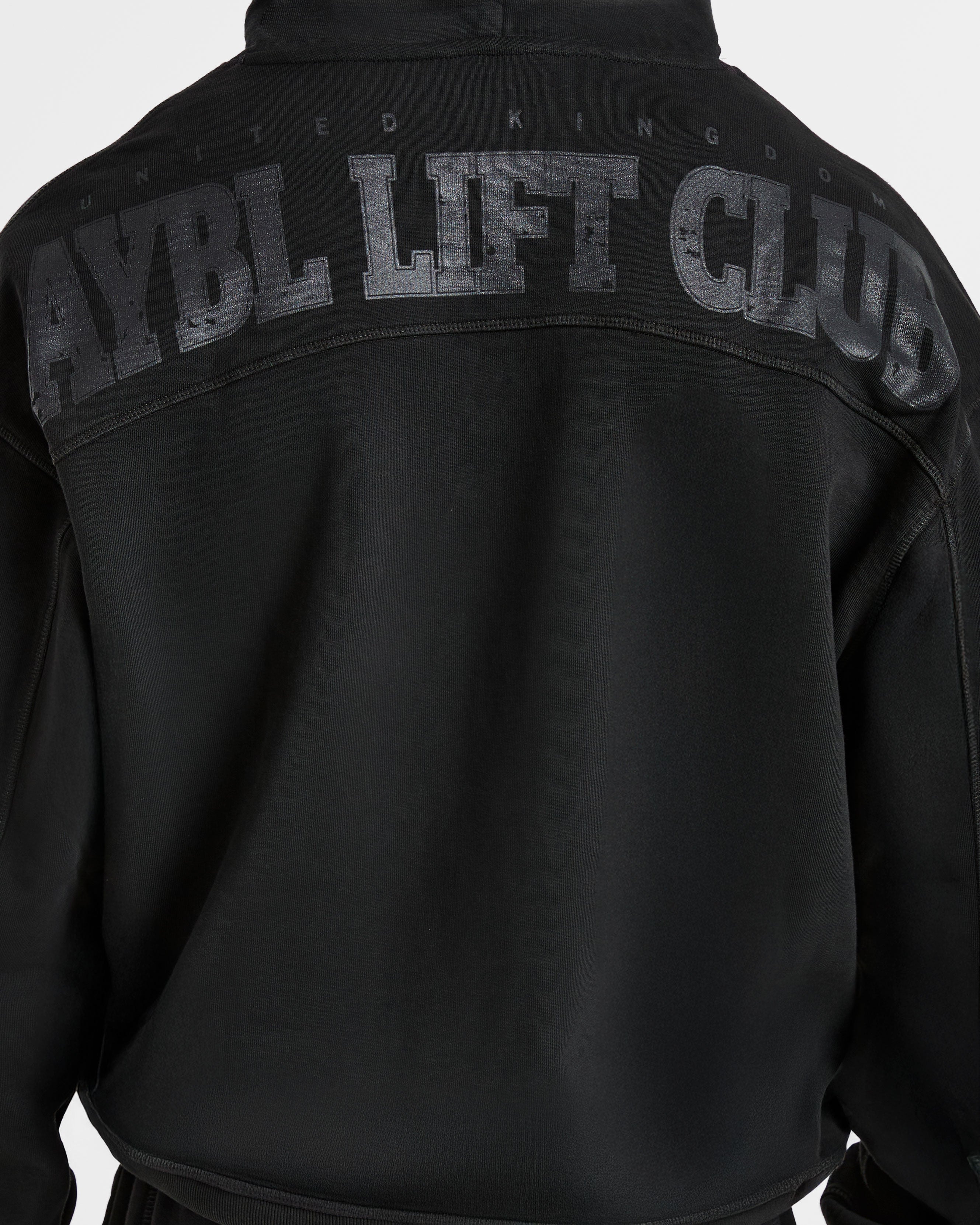 Lift Club Distressed Hoodie - Zwart/Charcoal
