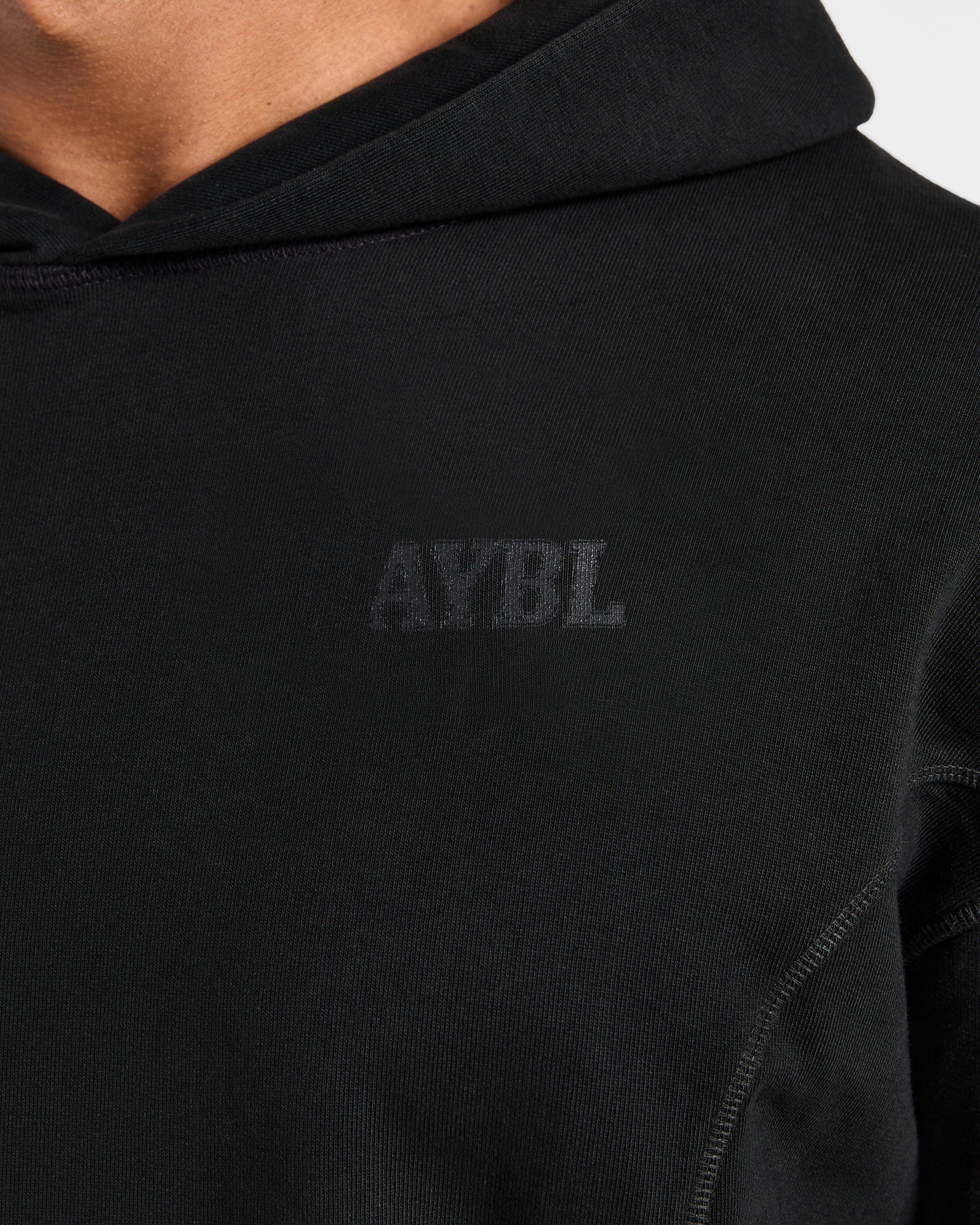 Lift Club Distressed Hoodie - Zwart/Charcoal