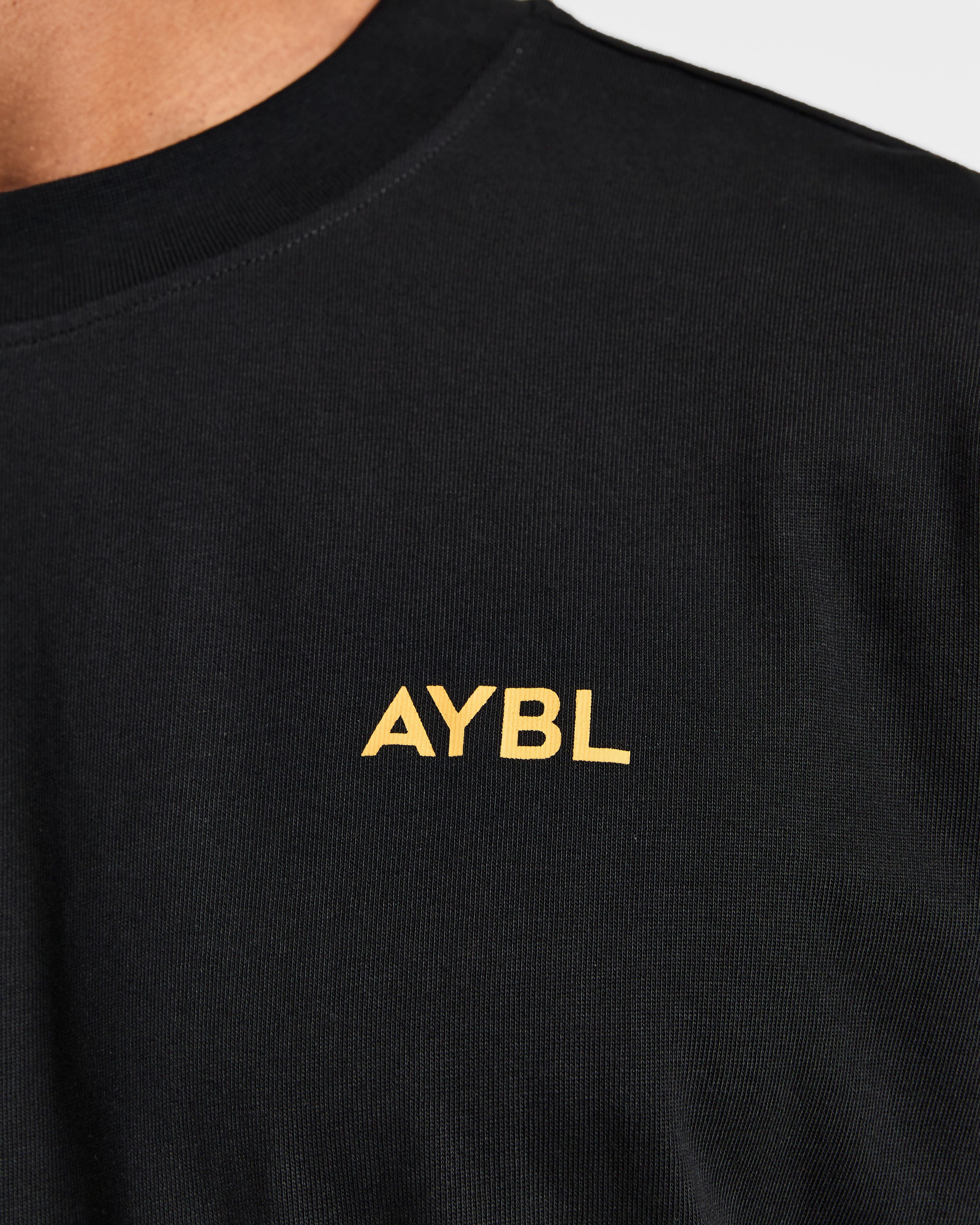 Essential Oversized T Shirt - Zwart/Mango Geel