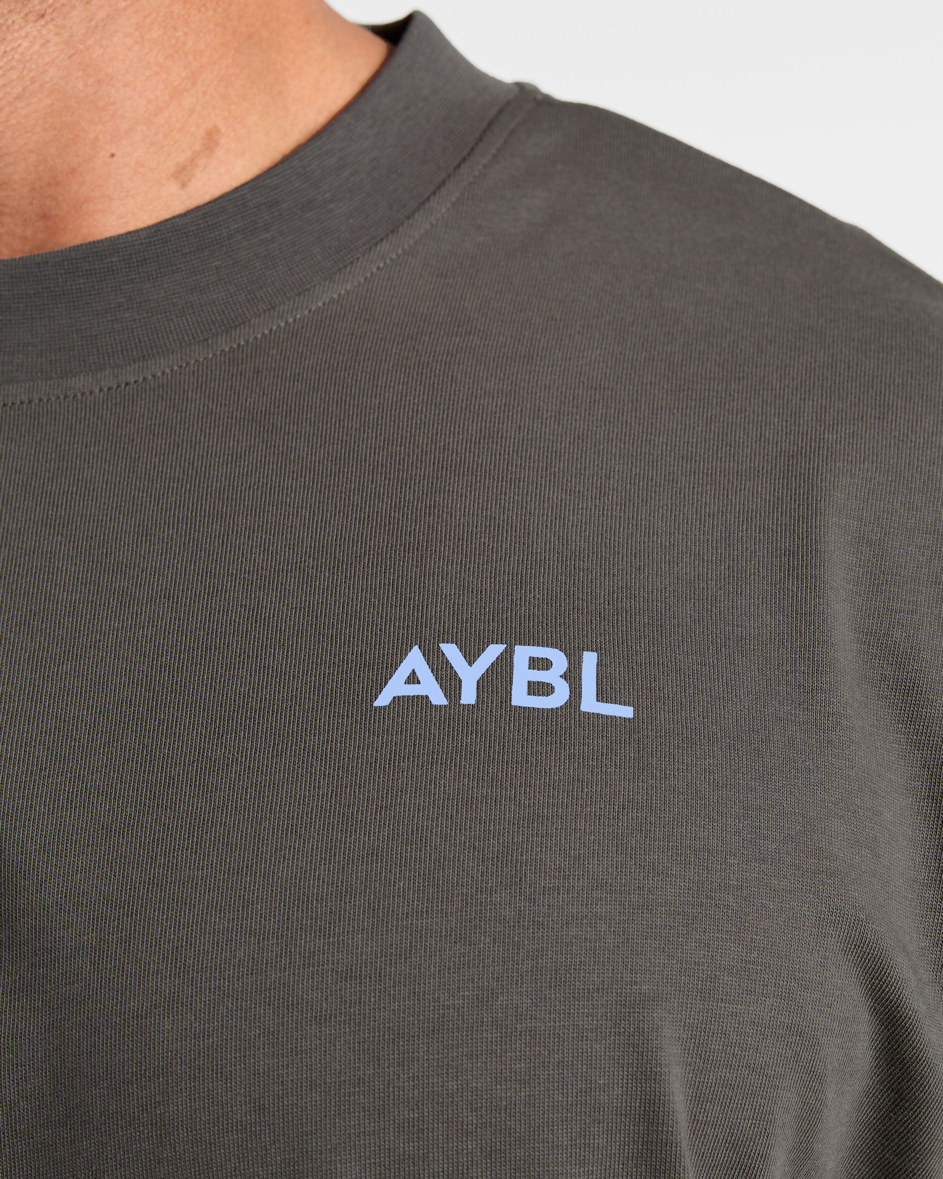 Essential Oversized T Shirt - Charcoal/Cornflower Blauw