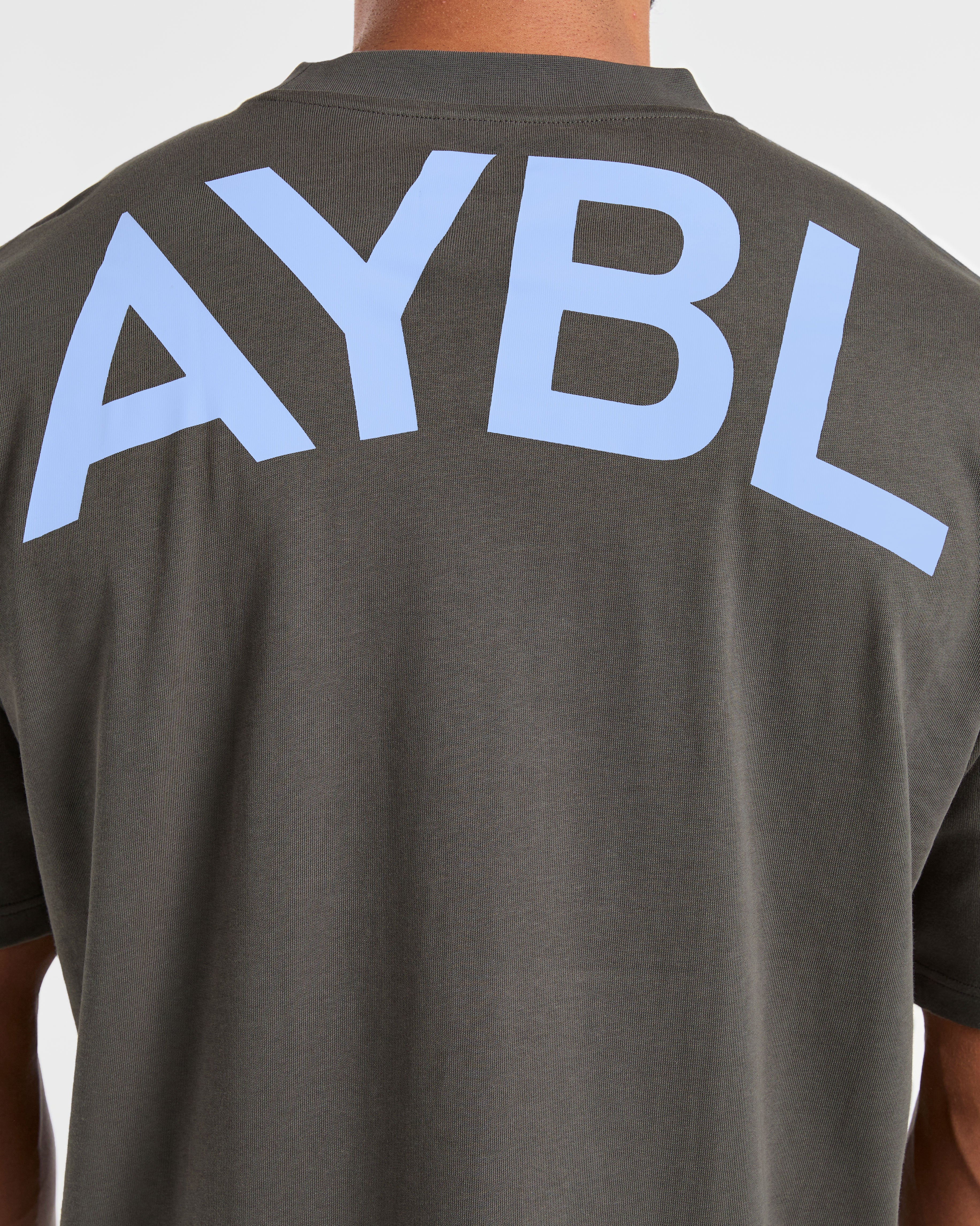 Essential Oversized T Shirt - Charcoal/Cornflower Blauw