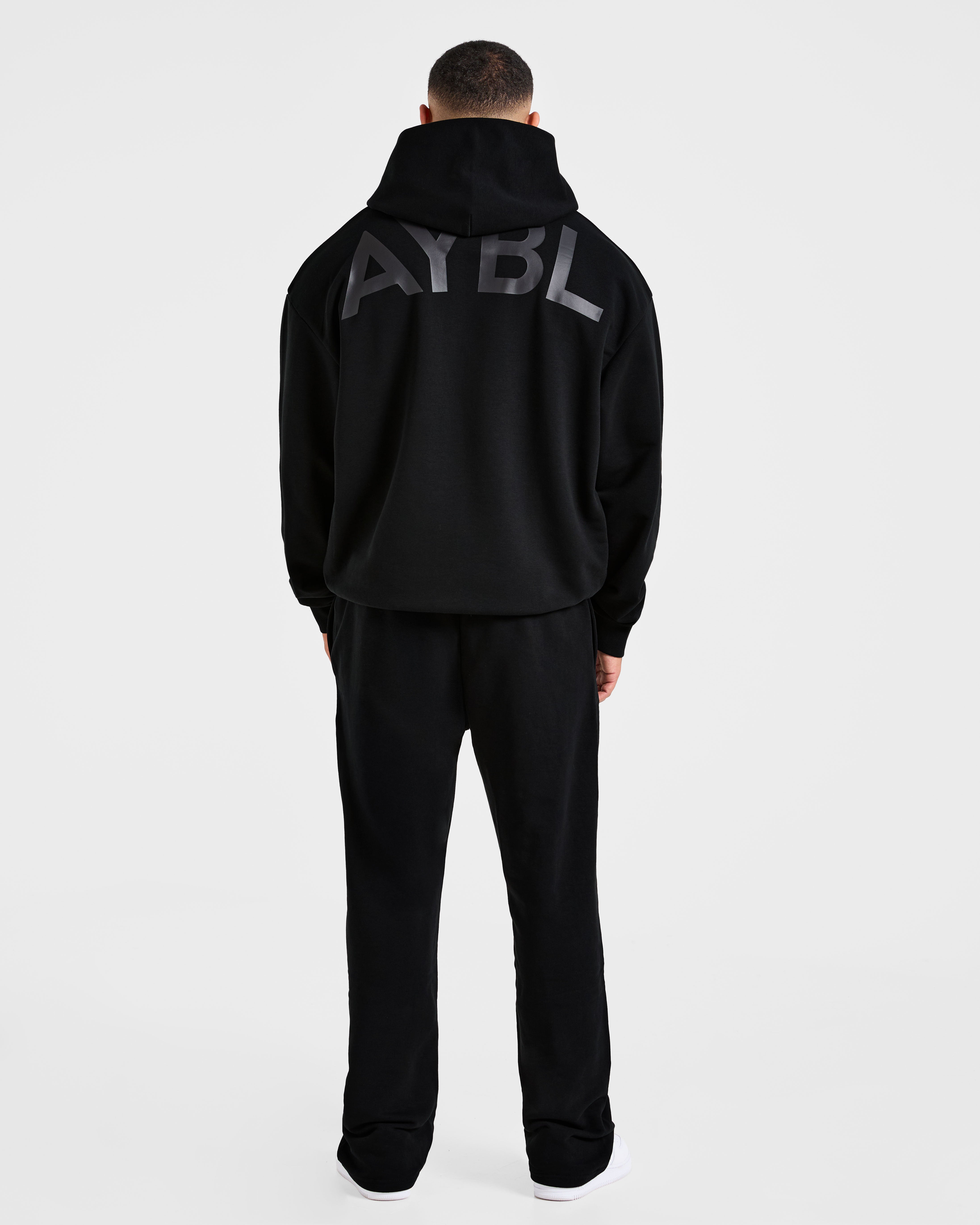 Essential Oversized Graphic Hoodie - Zwart