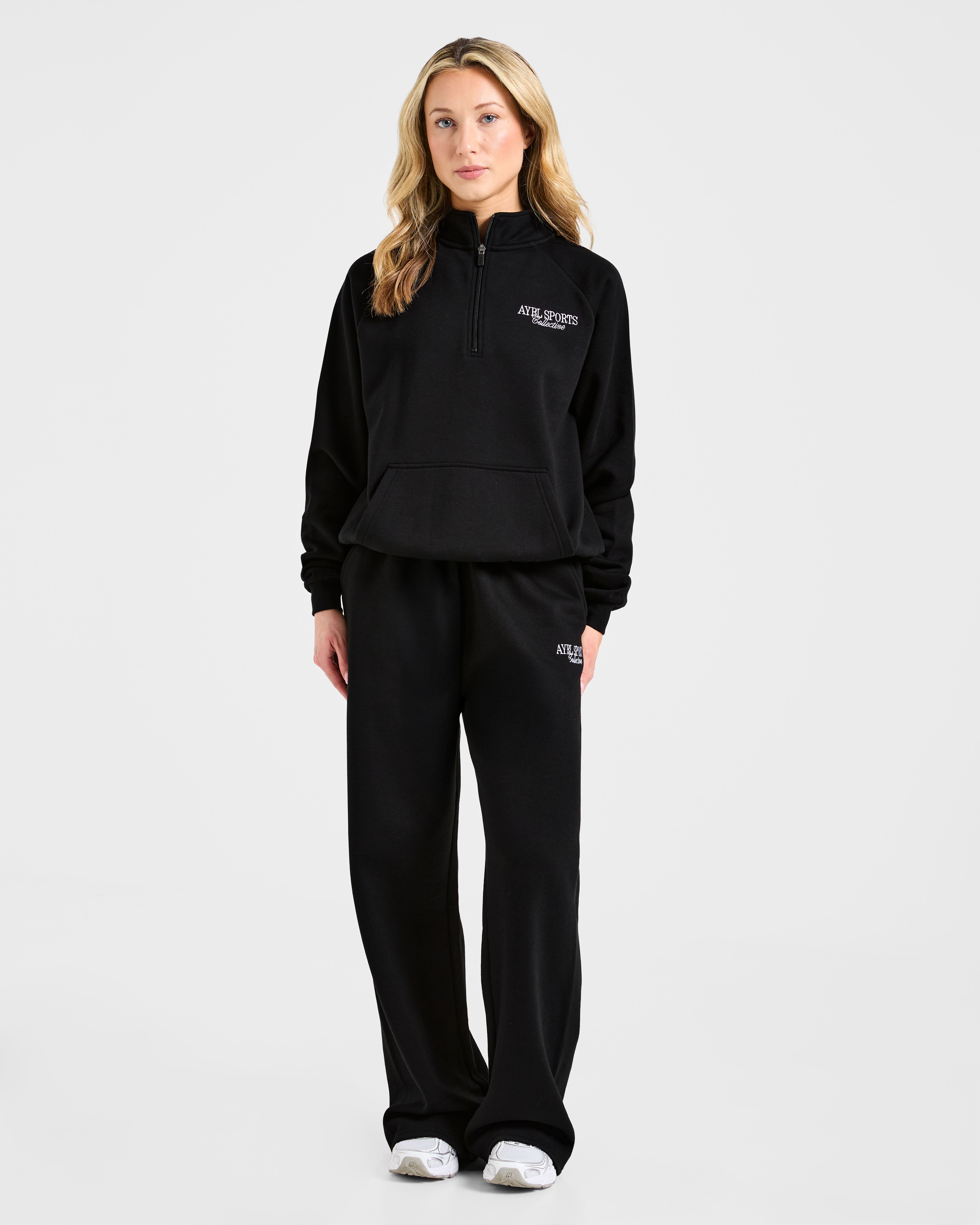 Sports Collective Oversized 1/4 Zip Pullover - Zwart