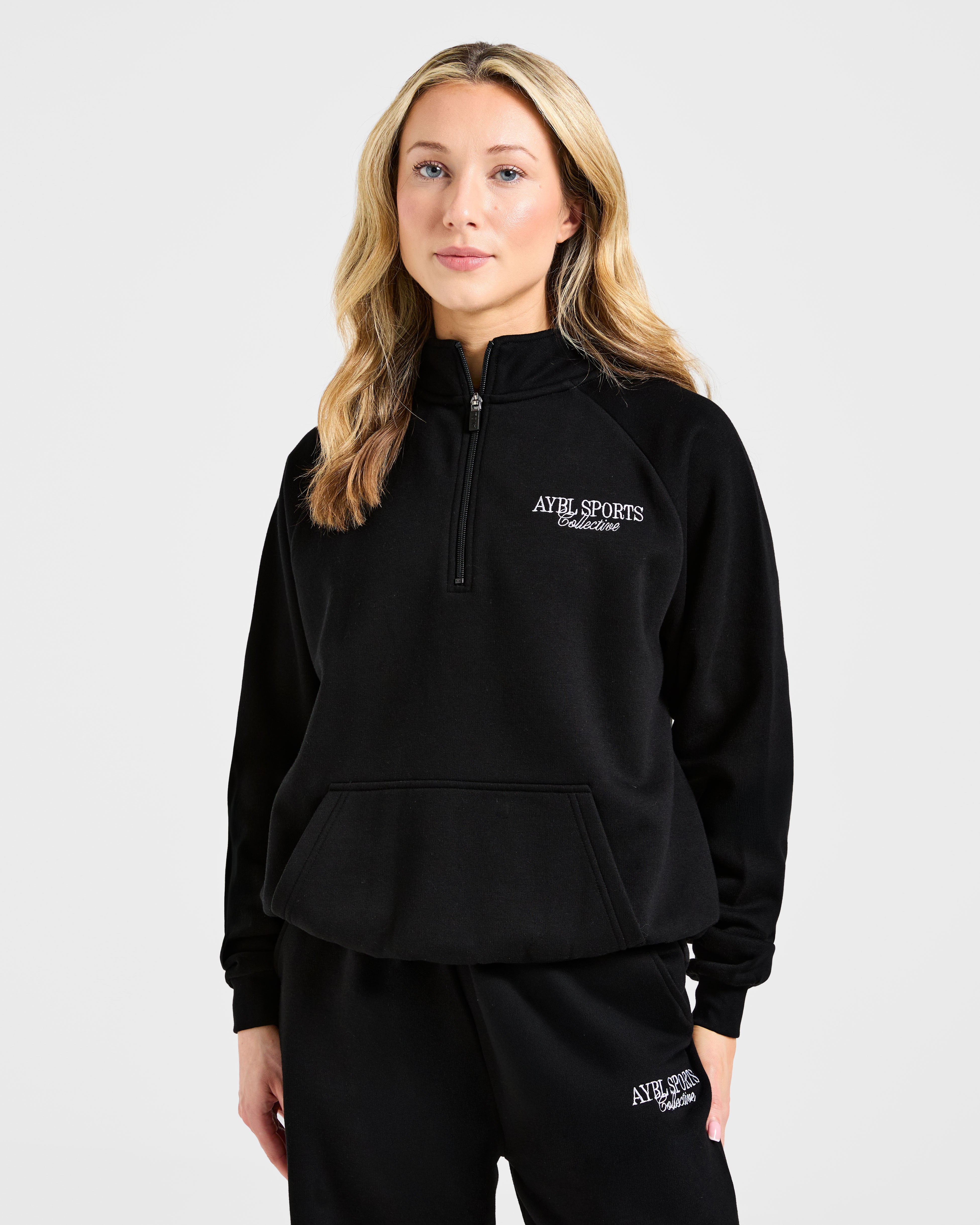 Sports Collective Oversized 1/4 Zip Pullover - Zwart