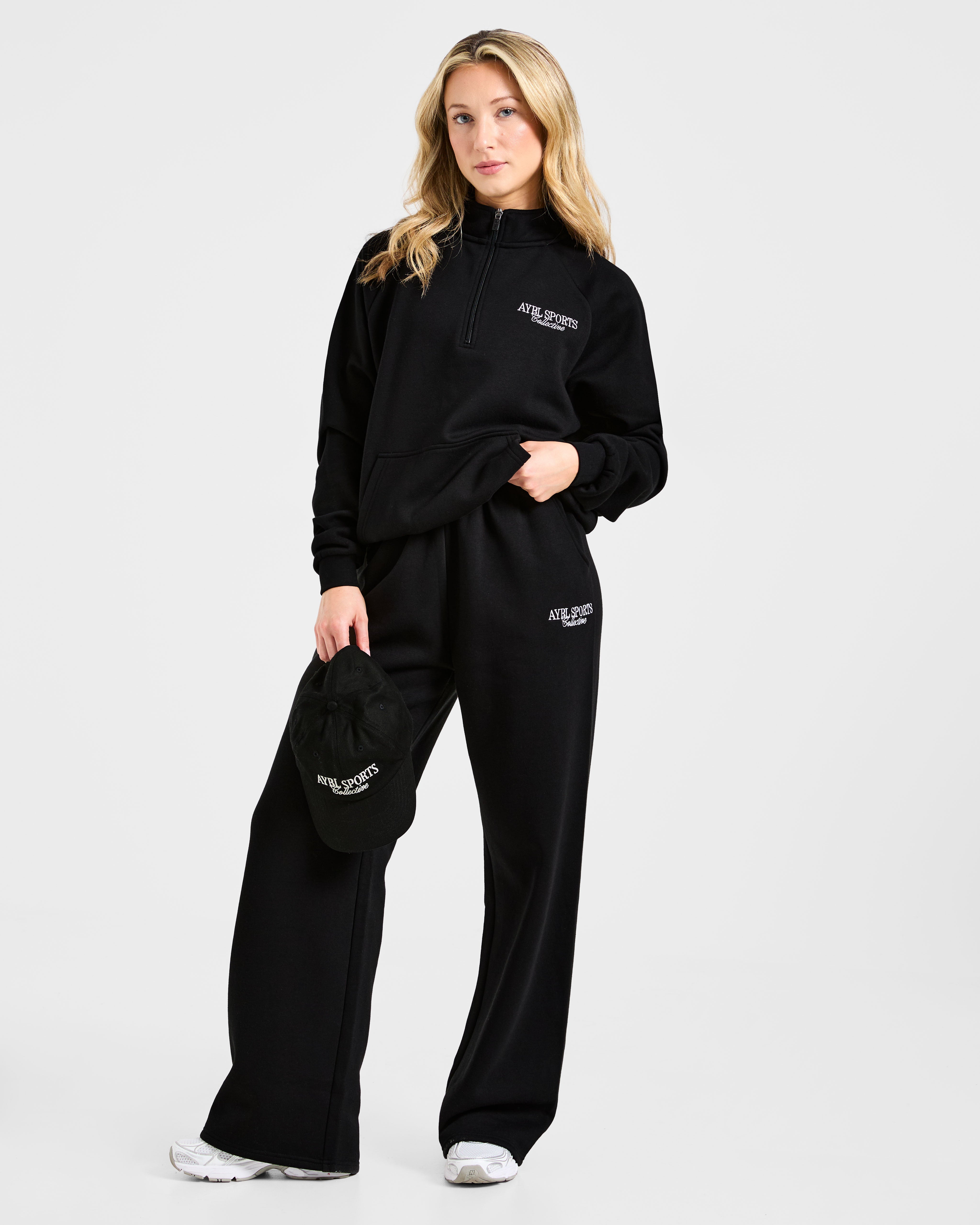 Sports Collective Oversized 1/4 Zip Pullover - Zwart