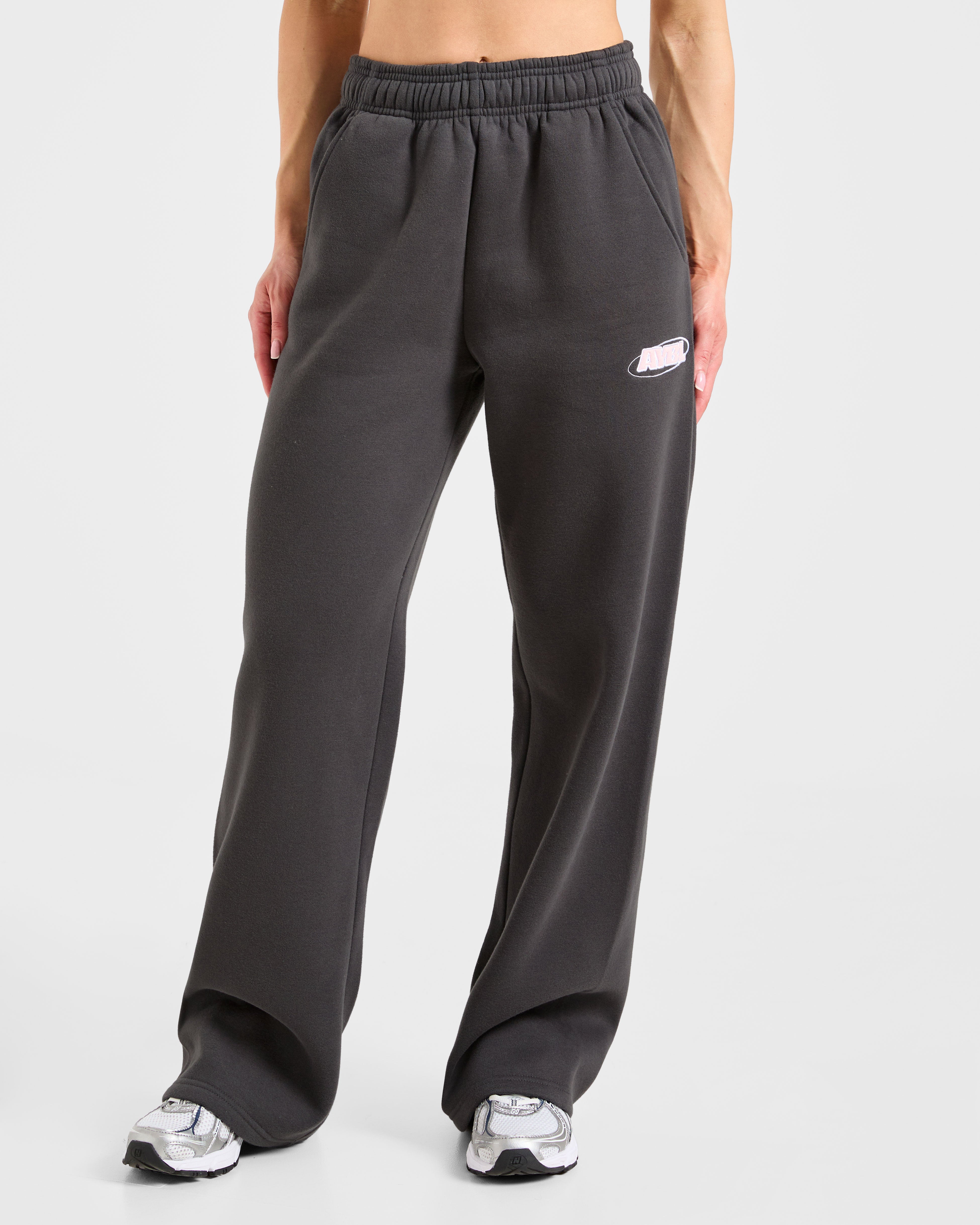 Sports Essentials Oversized Straight Leg Joggers - Charcoal/Roze
