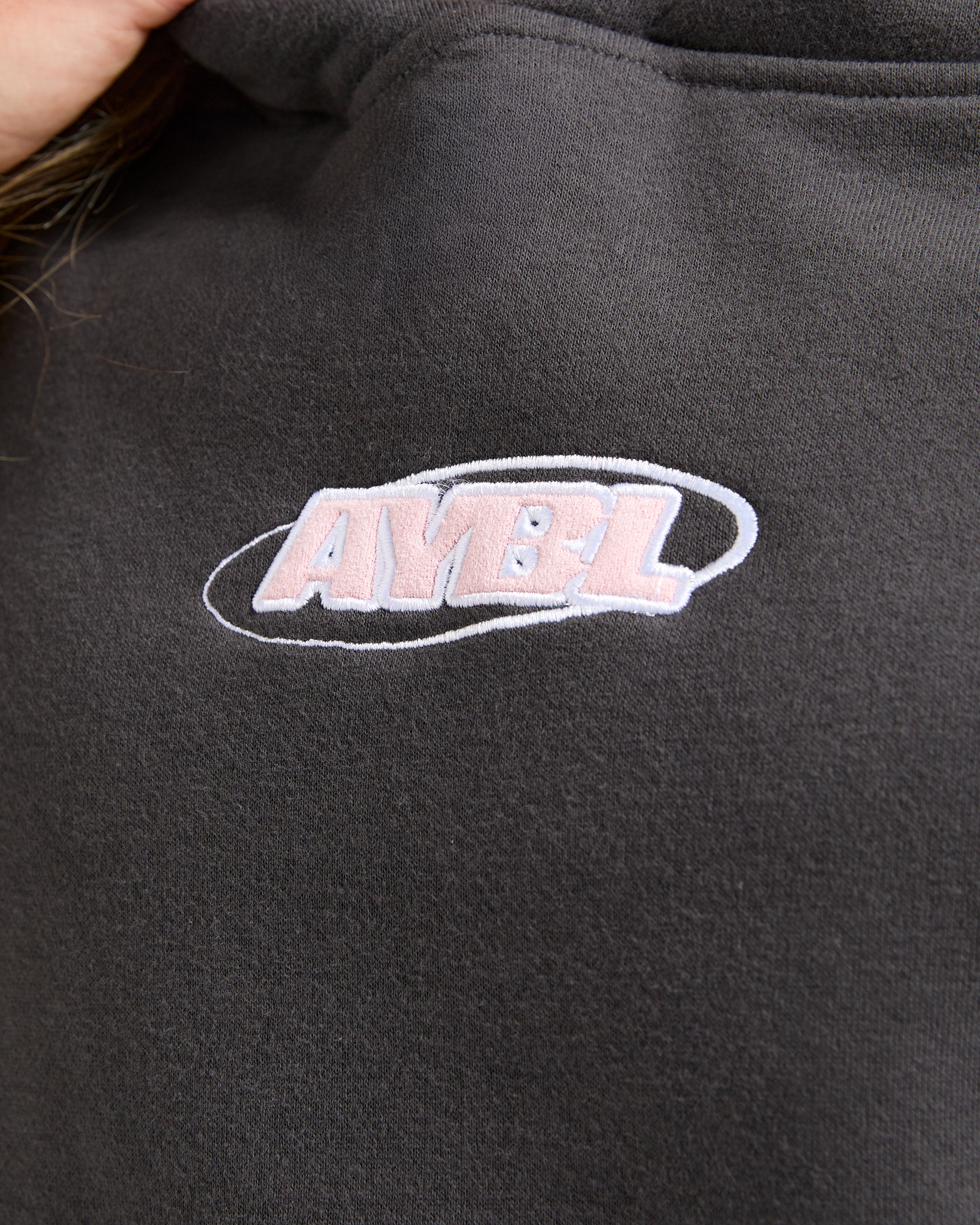 Sports Essentials Oversized Hoodie - Charcoal/Roze