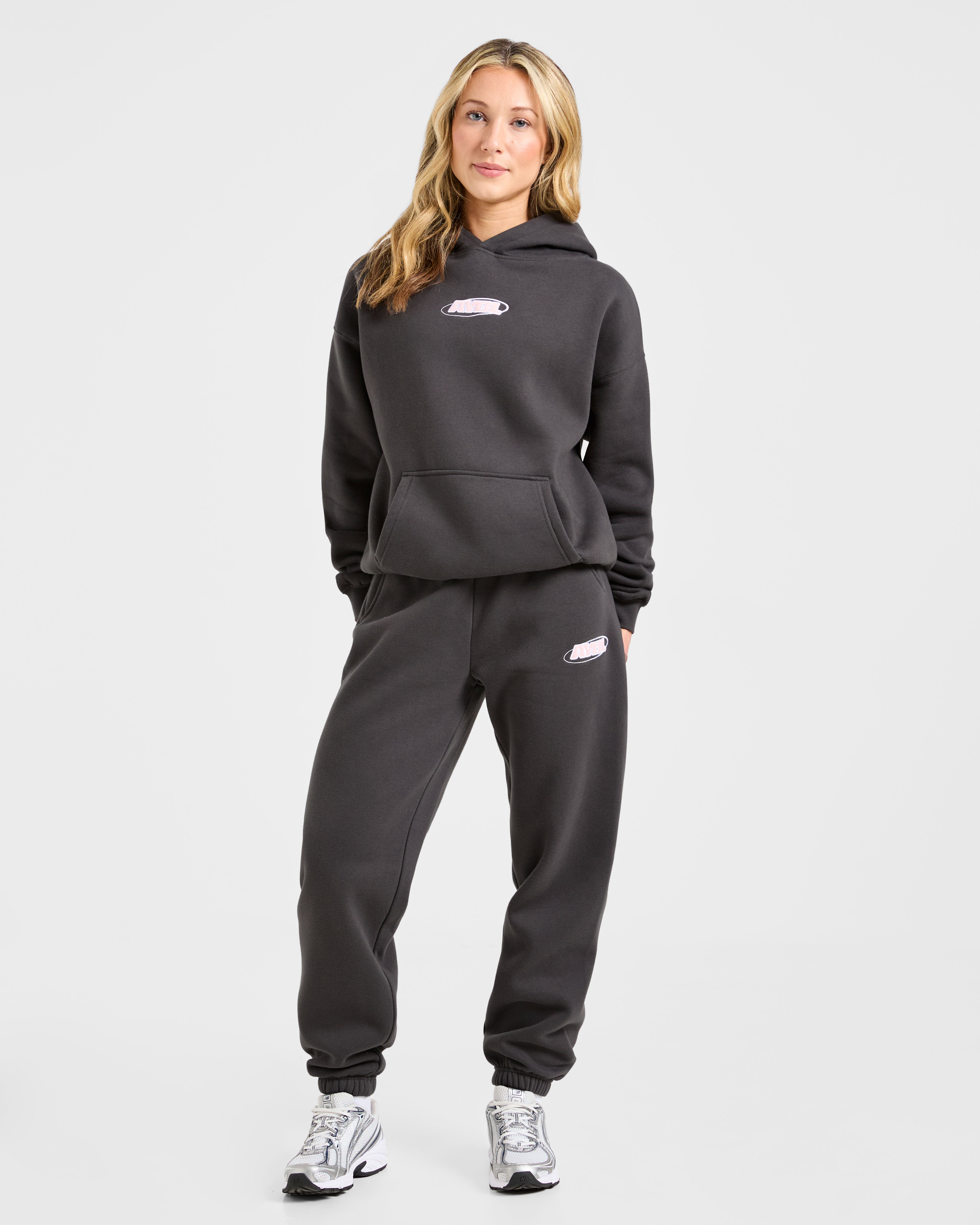 Sports Essentials Oversized Joggers - Charcoal/Roze