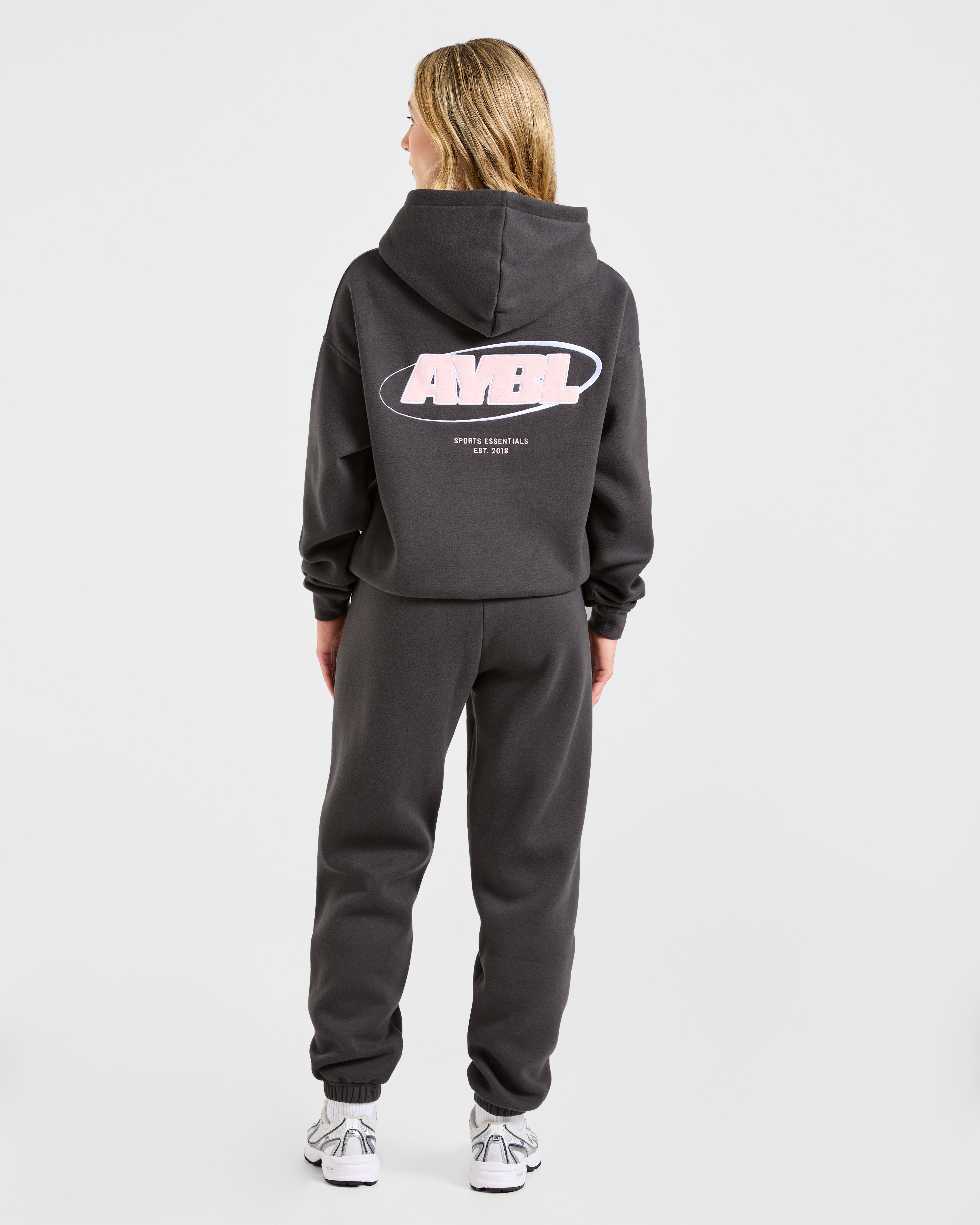 Sports Essentials Oversized Joggers - Charcoal/Roze