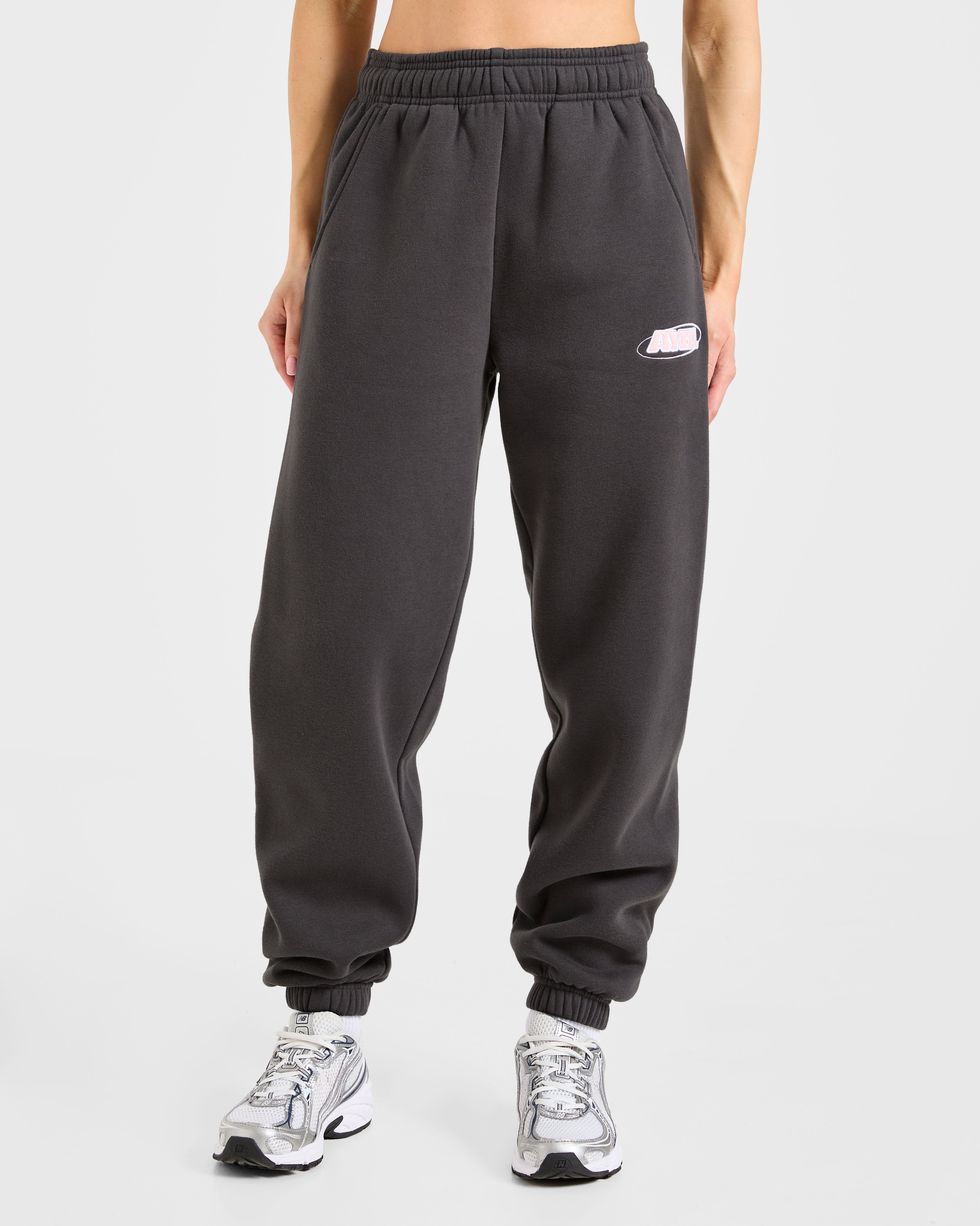 Sports Essentials Oversized Joggers - Charcoal/Roze