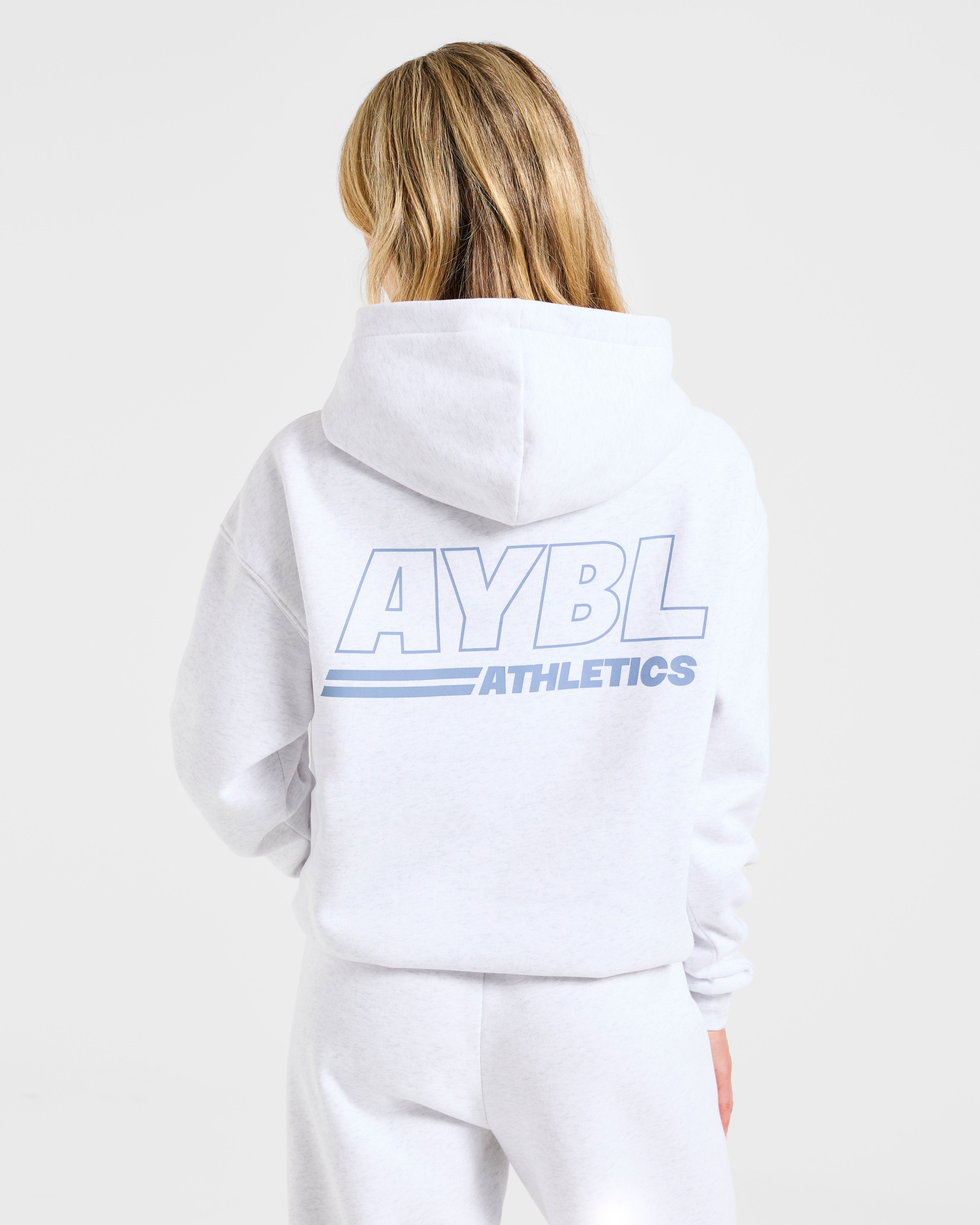 Athletics Track Oversized Hoodie - Heather Grijs/Slate Blauw