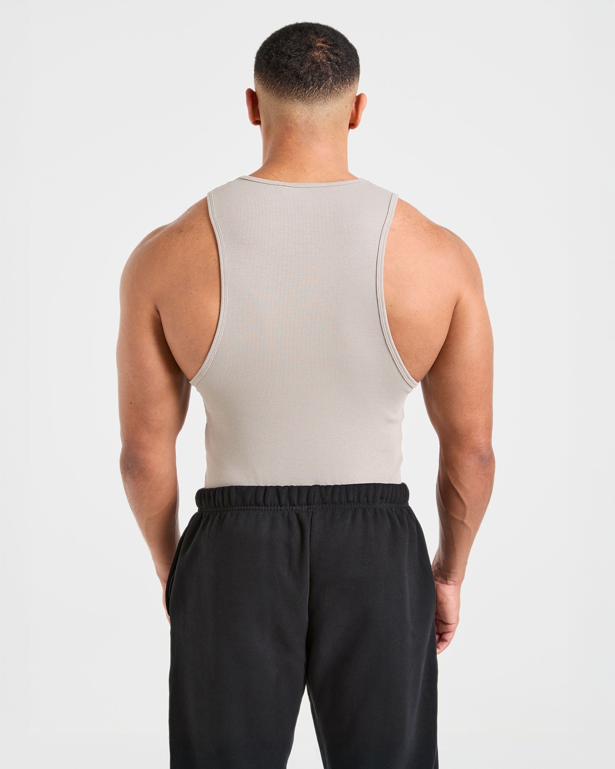 Muscle Ribbed Tank - Cloud Grijs