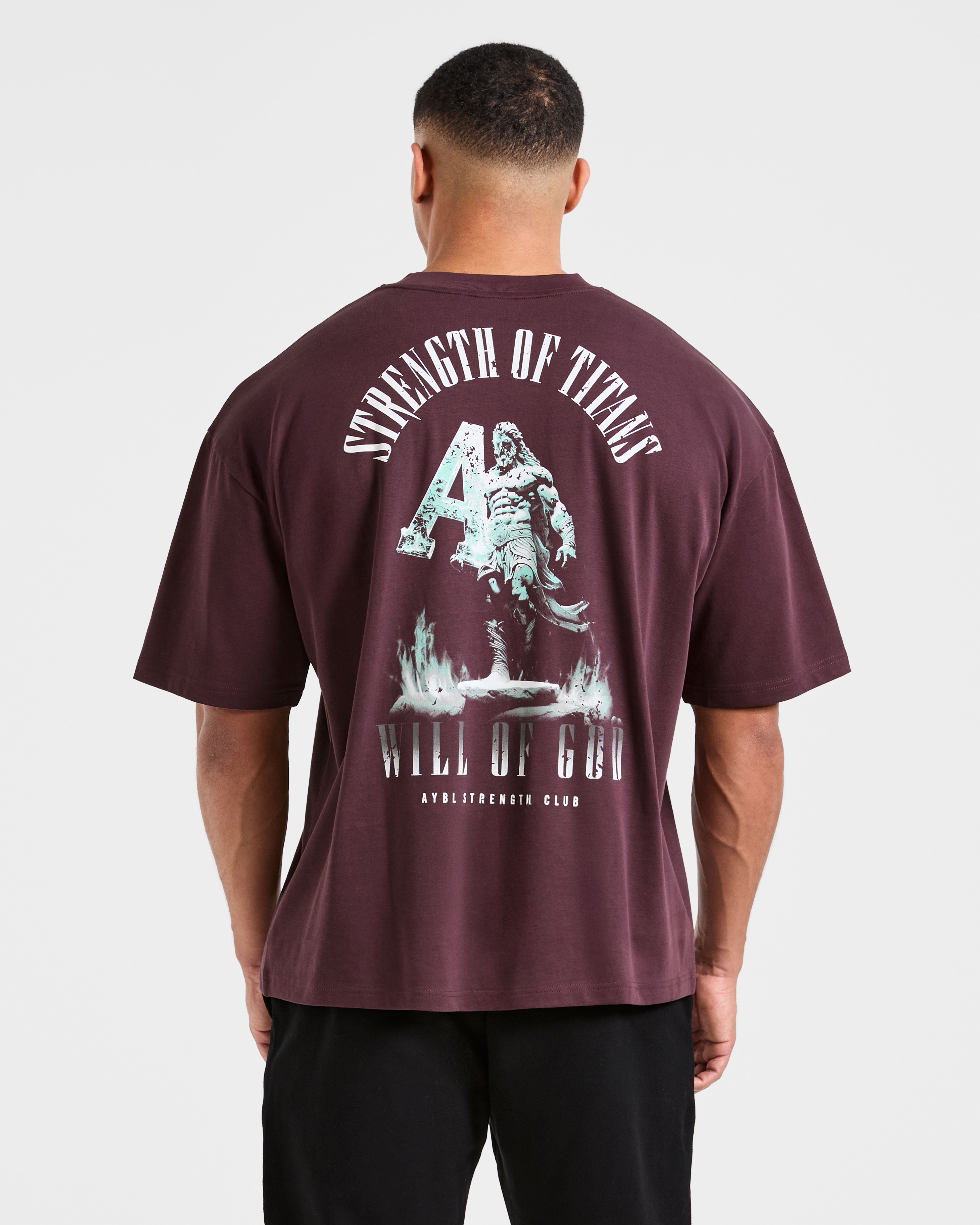 Strength Of Titans Oversized T Shirt - Smoke Bessen