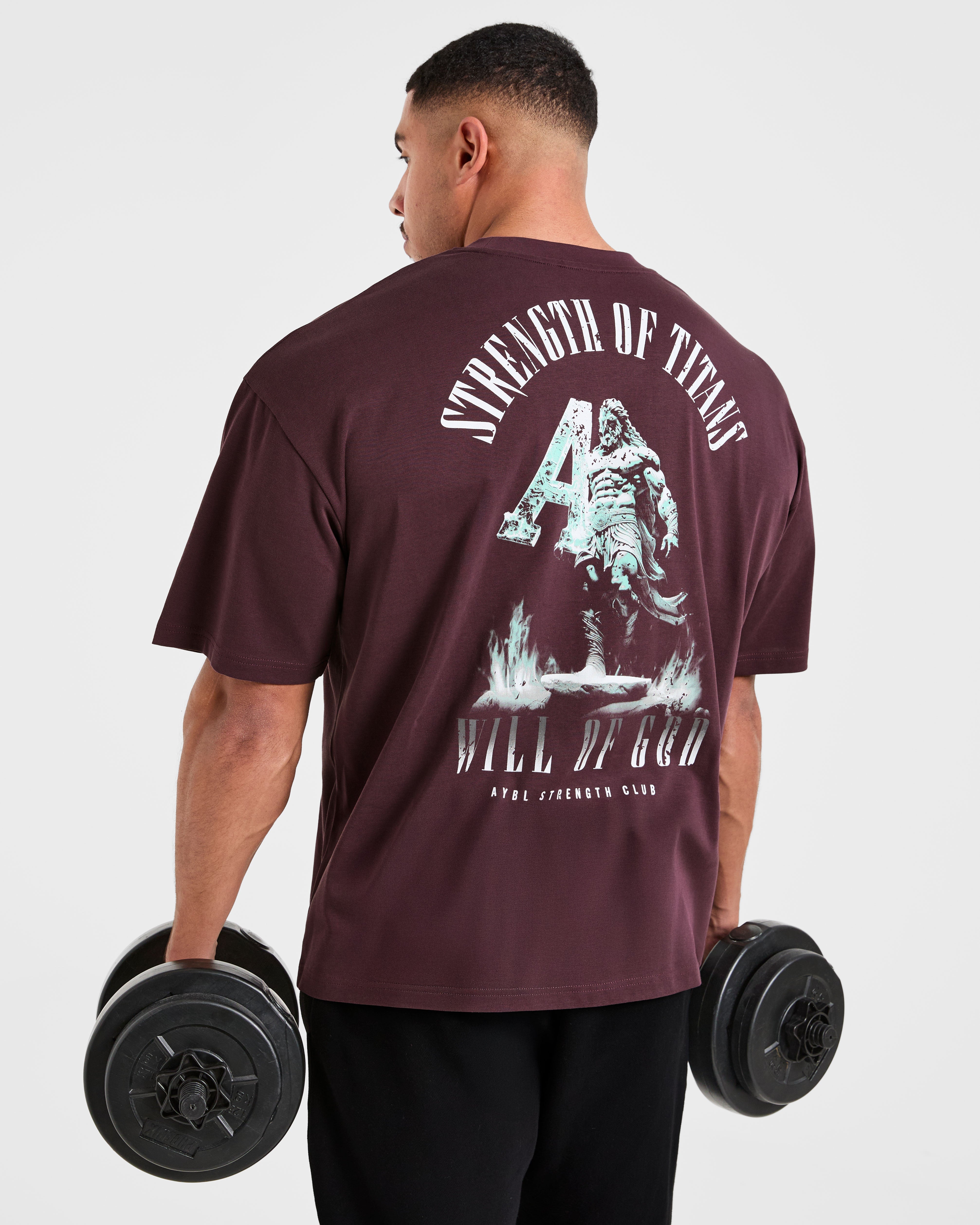 Strength Of Titans Oversized T Shirt - Smoke Bessen
