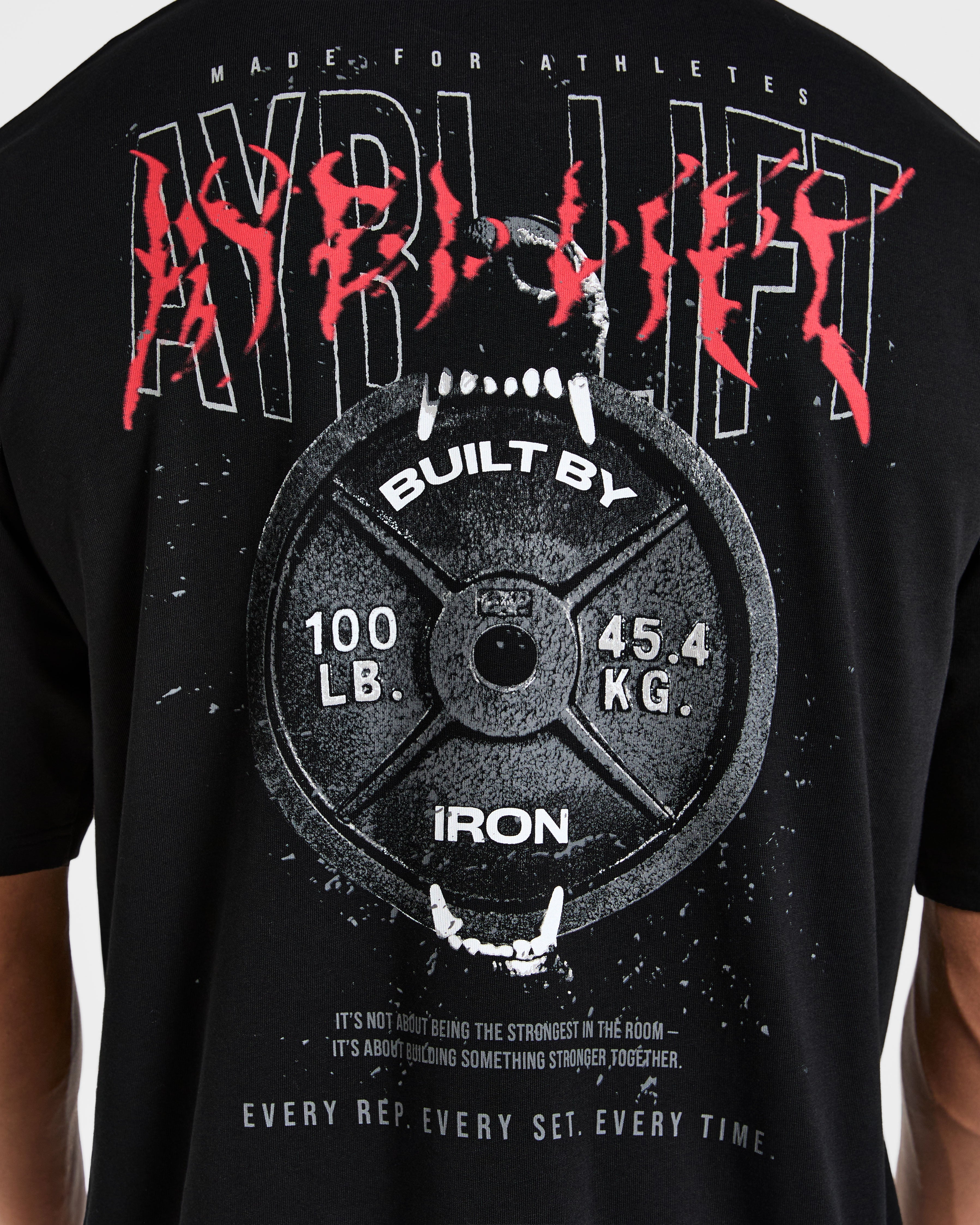 Doberman Strength Oversized T Shirt - Zwart/Rood