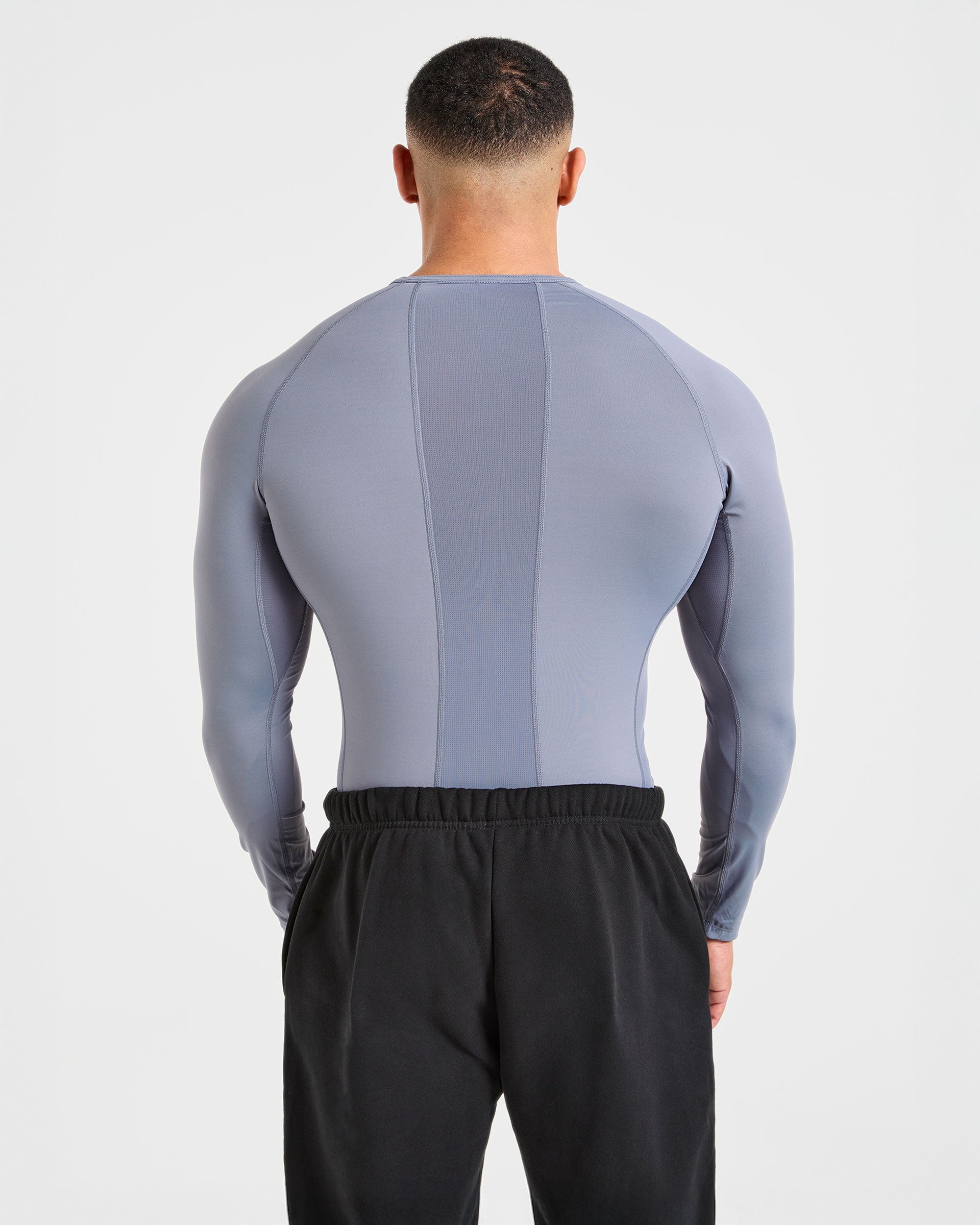 Compression Long Sleeve T Shirt - Slate Grijs