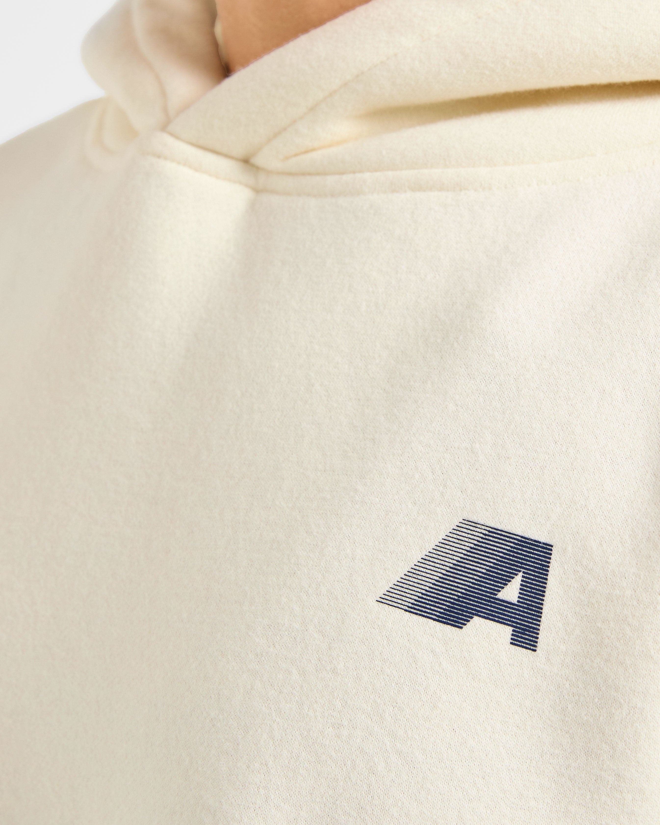 Retro Athletics Oversized Hoodie - Butter Geel/Navy