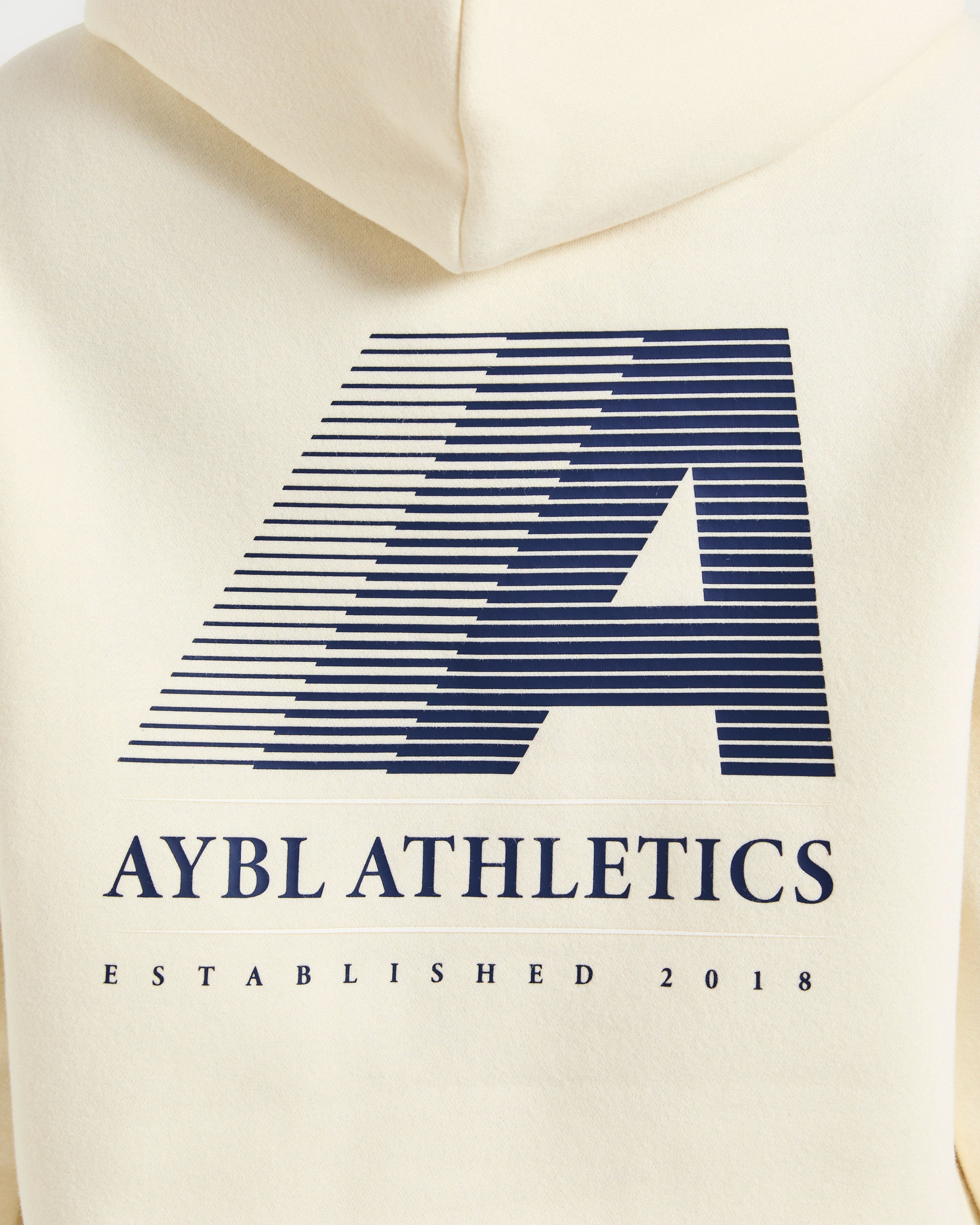 Retro Athletics Oversized Hoodie - Butter Geel/Navy