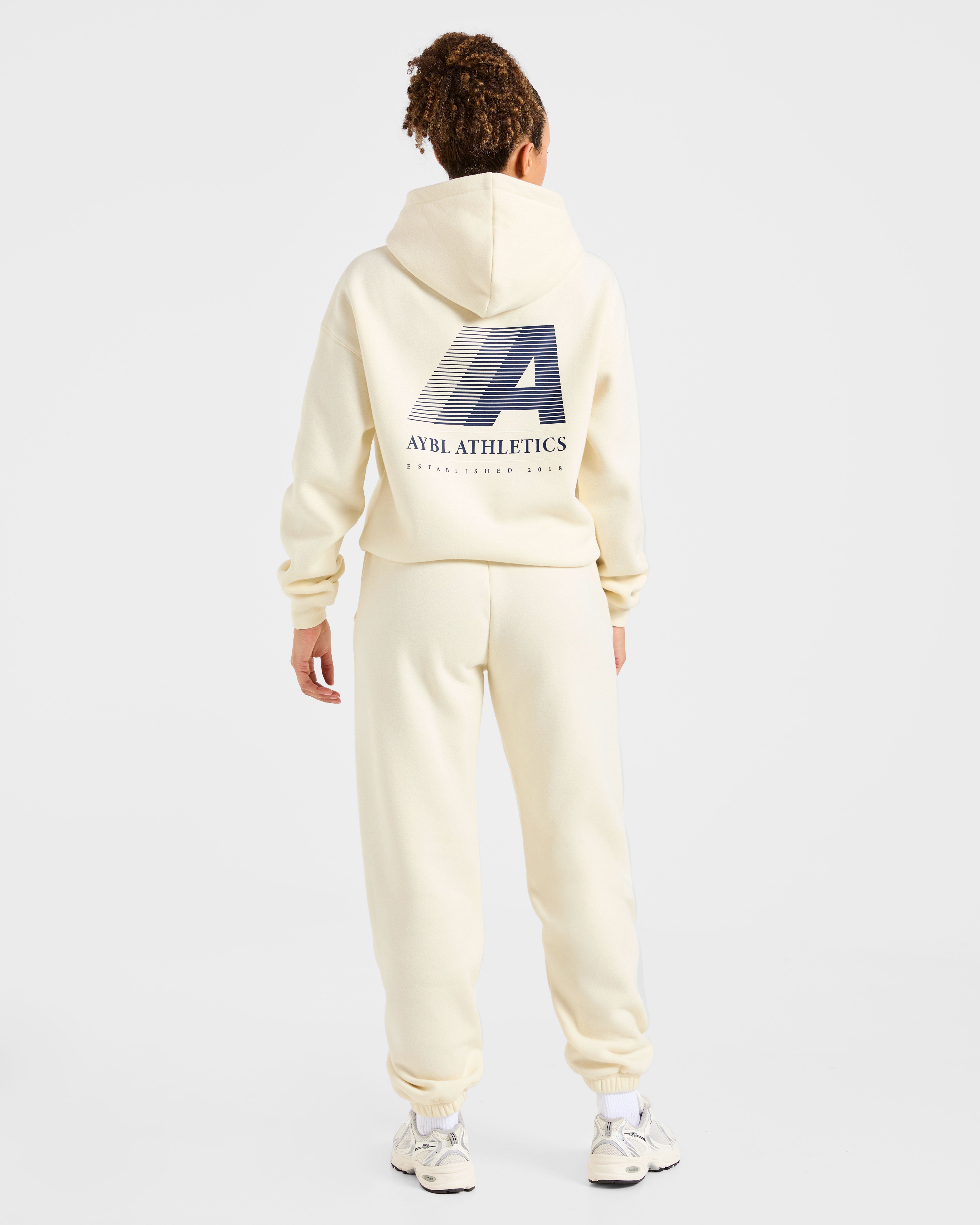 Retro Athletics Oversized Joggers - Butter Geel/Navy