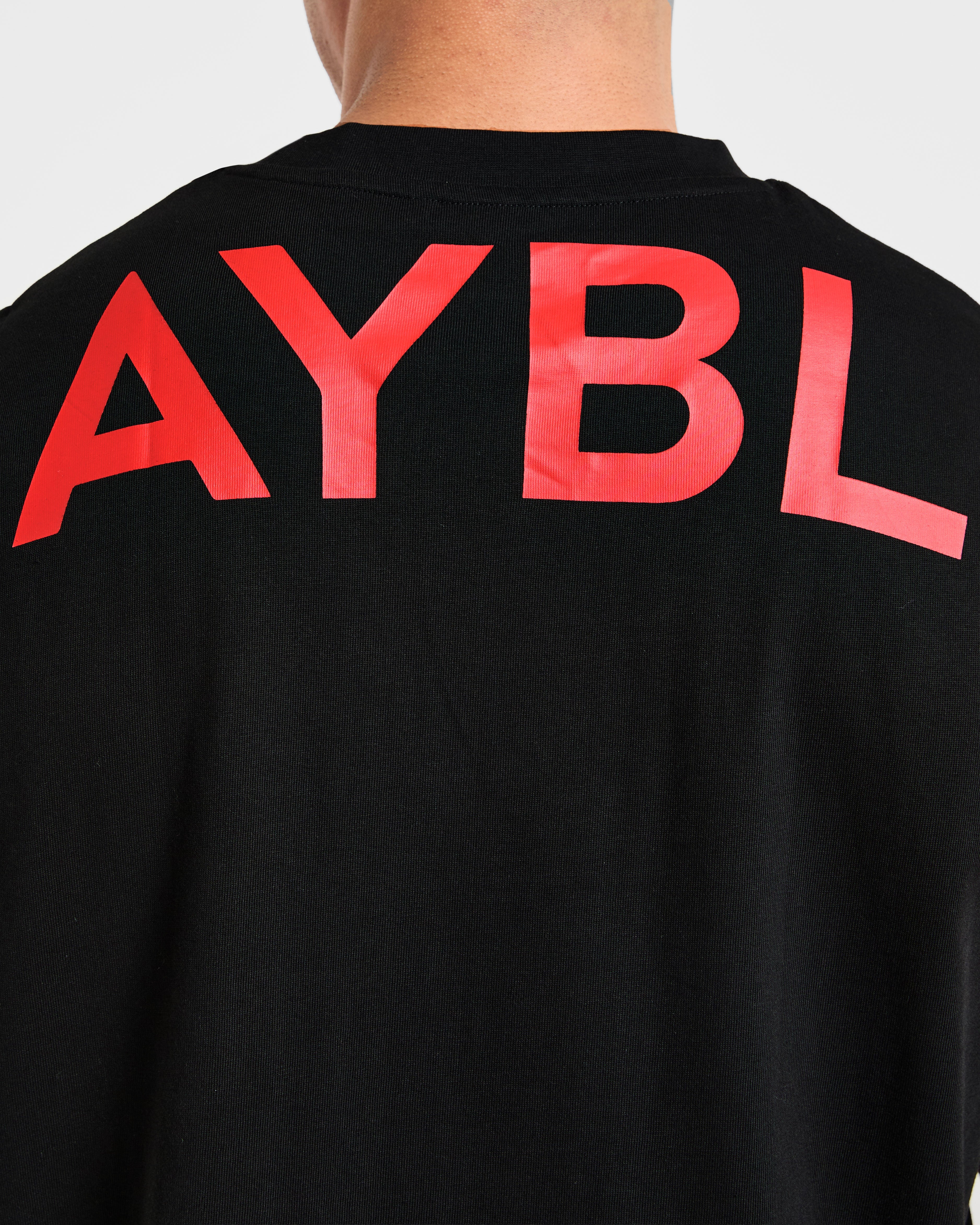 Essential Oversized Graphic Tank - Zwart/Rood