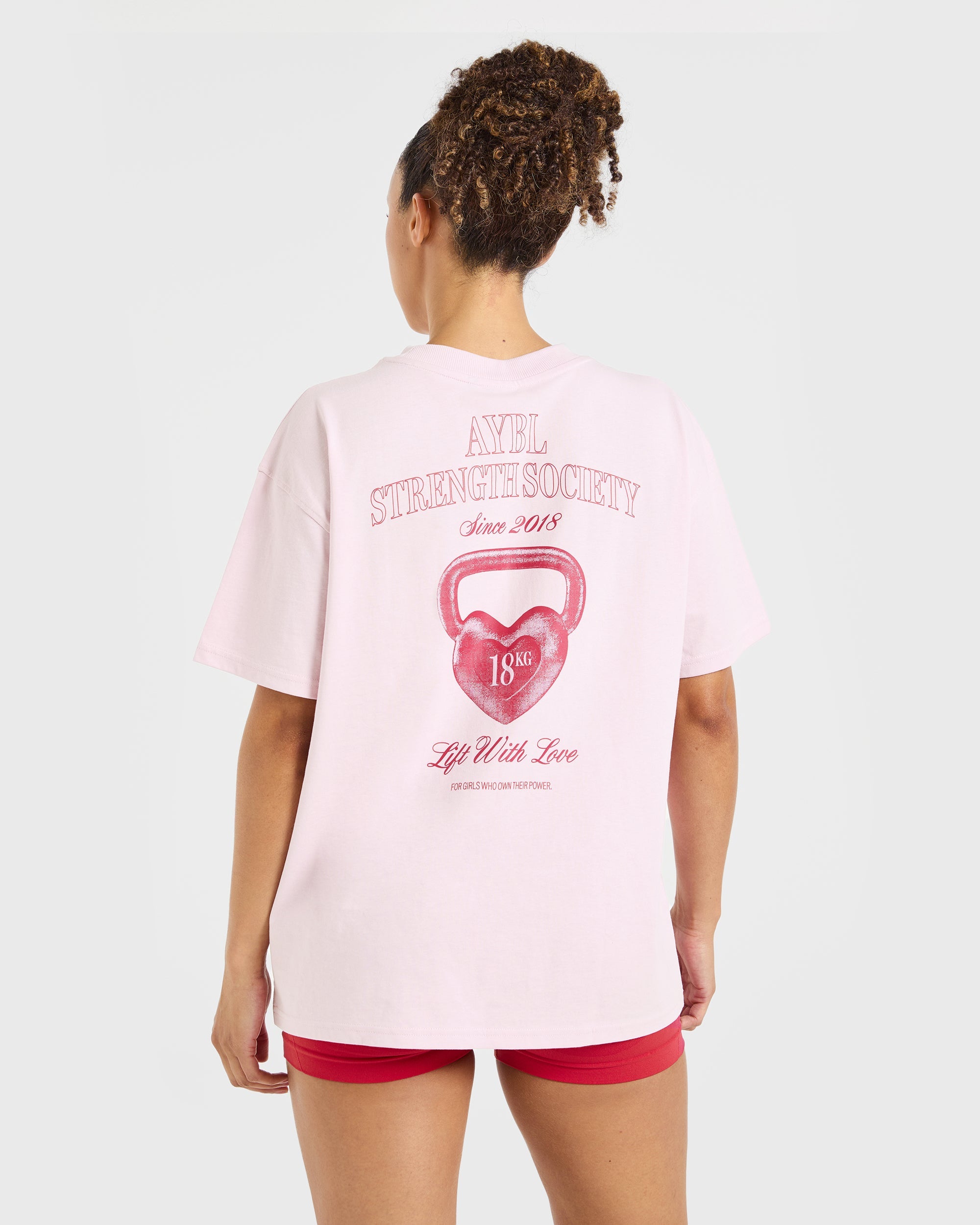 AYBL Lift Love Oversized T Shirt - Iced Roze