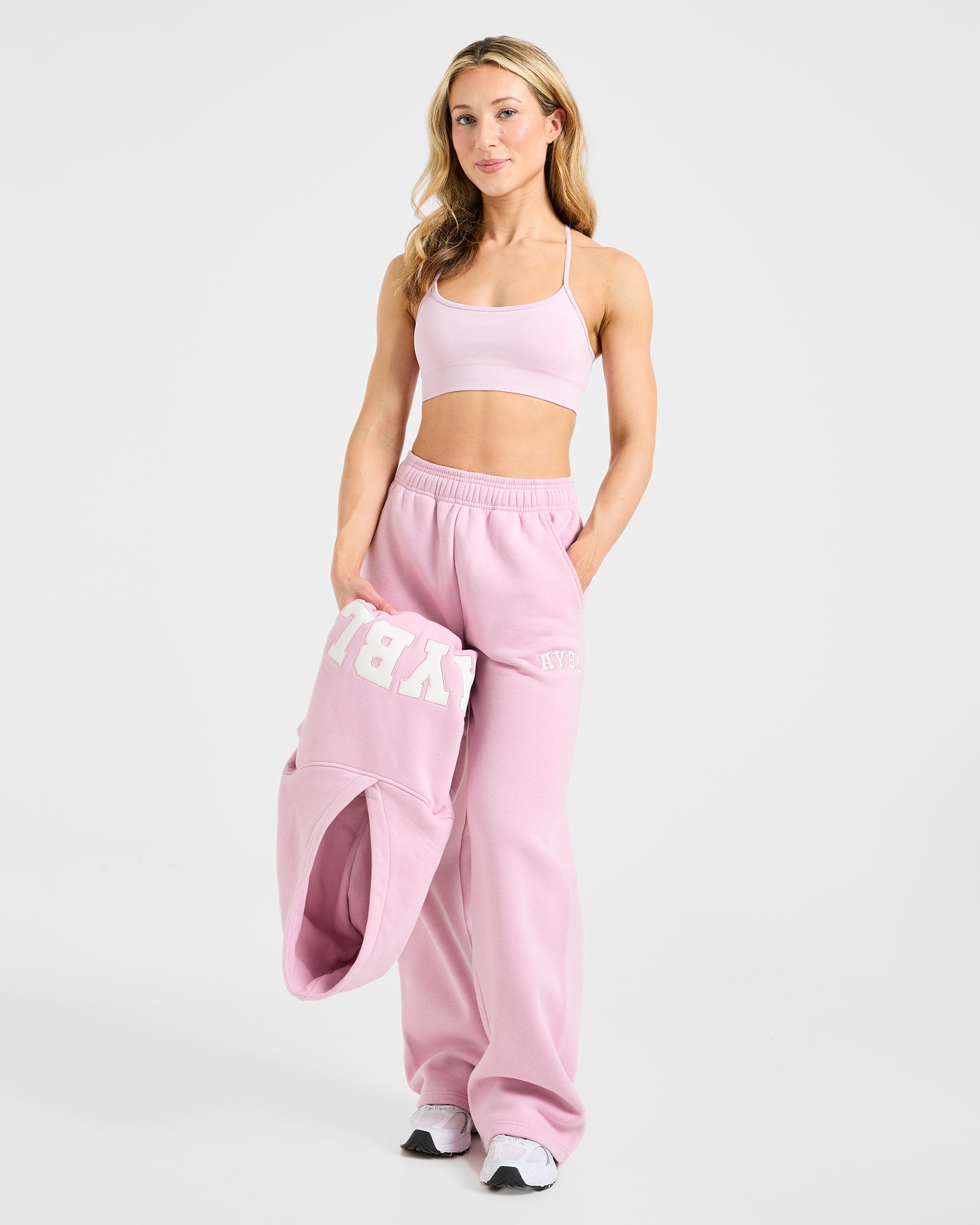 Varsity 2.0 Oversized Straight Leg Joggers - Iced Roze